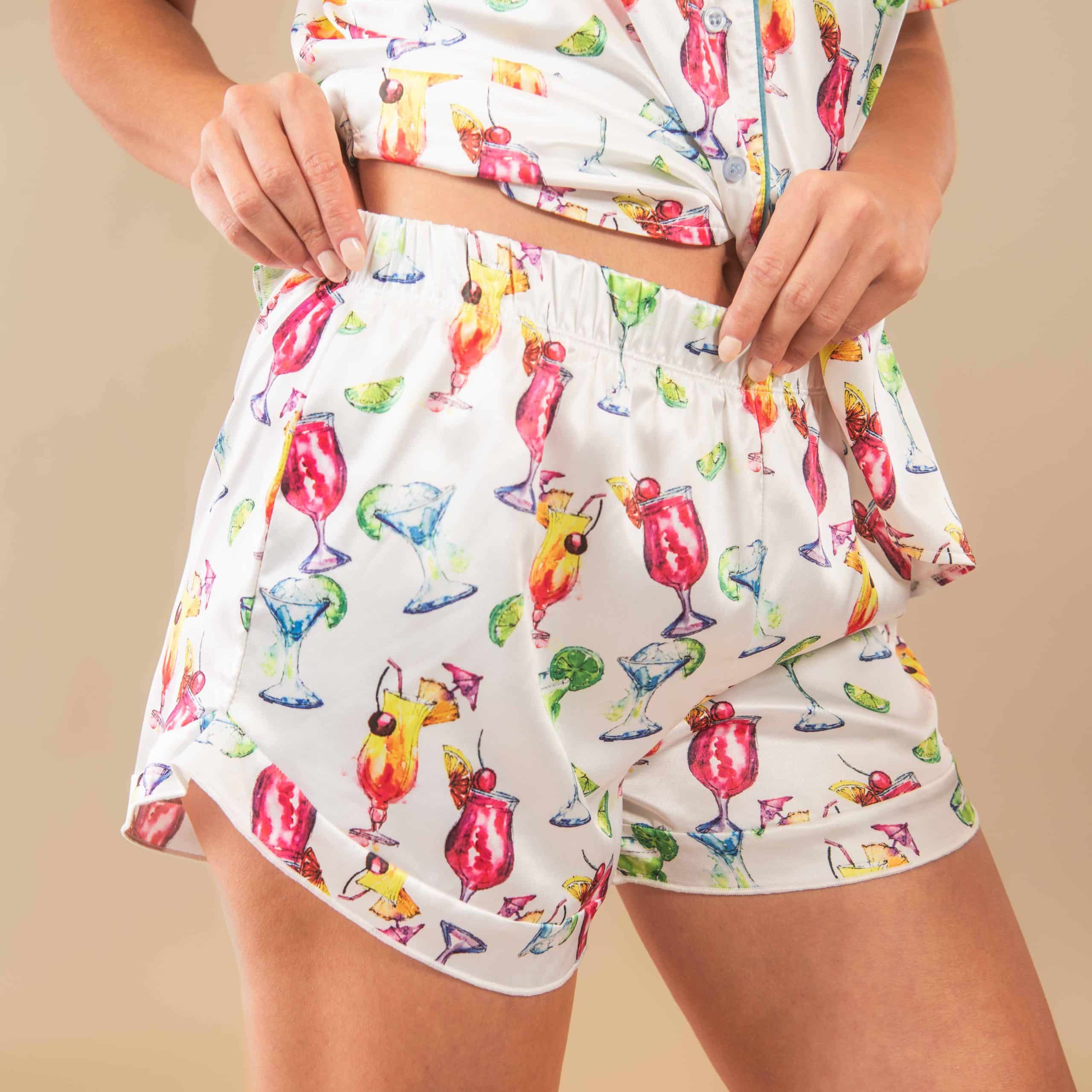 Peacock Silky Satin Pajama Top | Green Silk Animal PJs