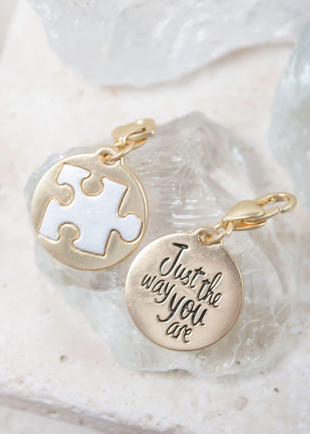 Gold 2-Tone Medallion - Puzzle Piece "Autism Awareness"