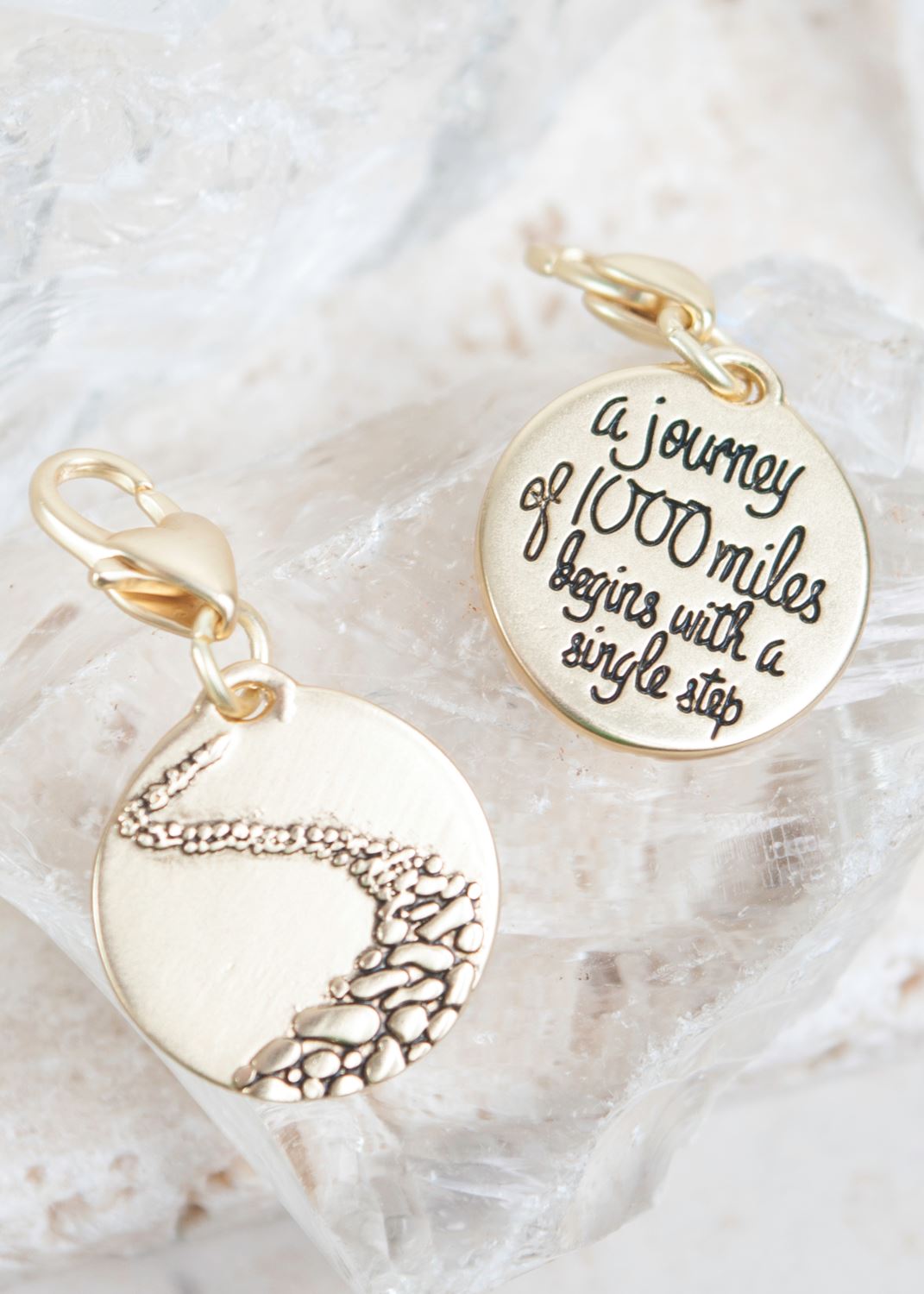 Gold 1-Tone Medallion - Cobblestone Path "Begin"