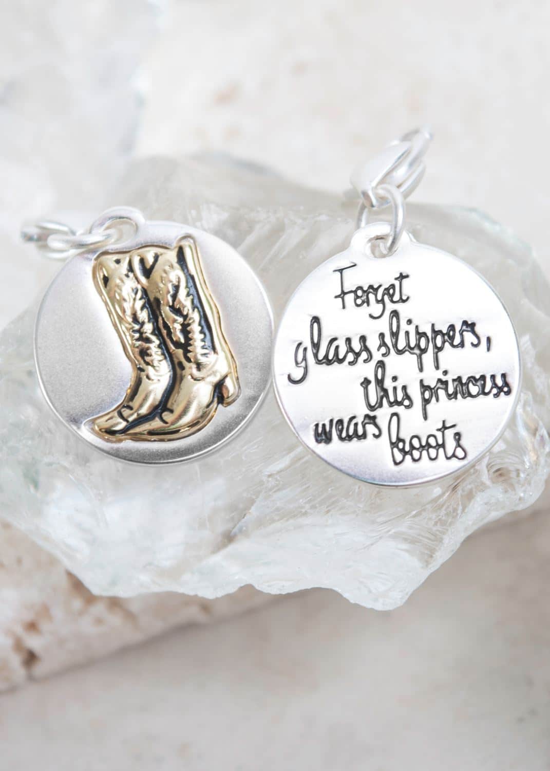 Silver 2-Tone Medallion - Boots "Country Girl"