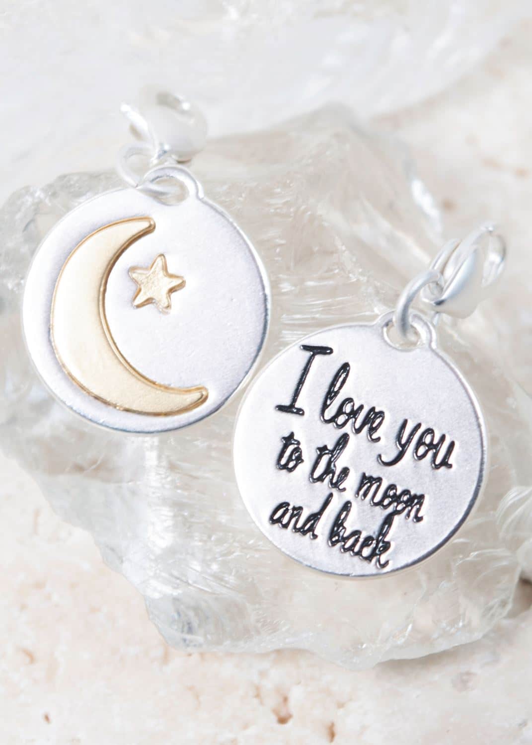 Silver 2-Tone Medallion - Moon Star "Endless Love"