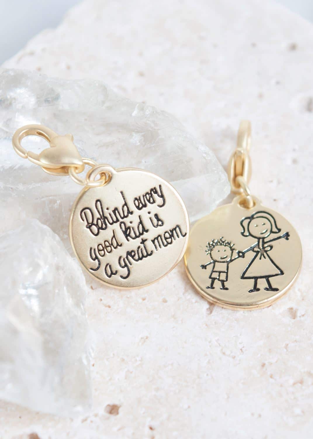 Gold 1-Tone Medallion - Mother Child "Family"