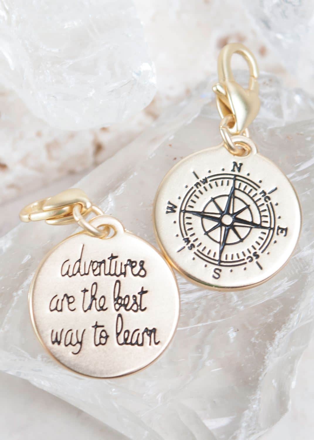Gold 1-Tone Medallion - Compass "Find Adventure"