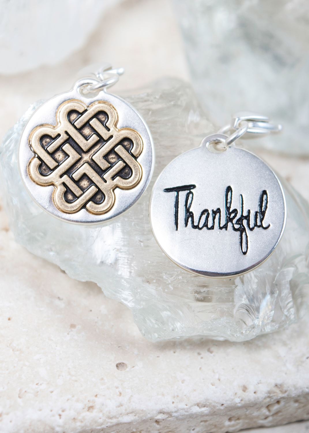 Silver 2-Tone Medallion - Knot "Gratitude"