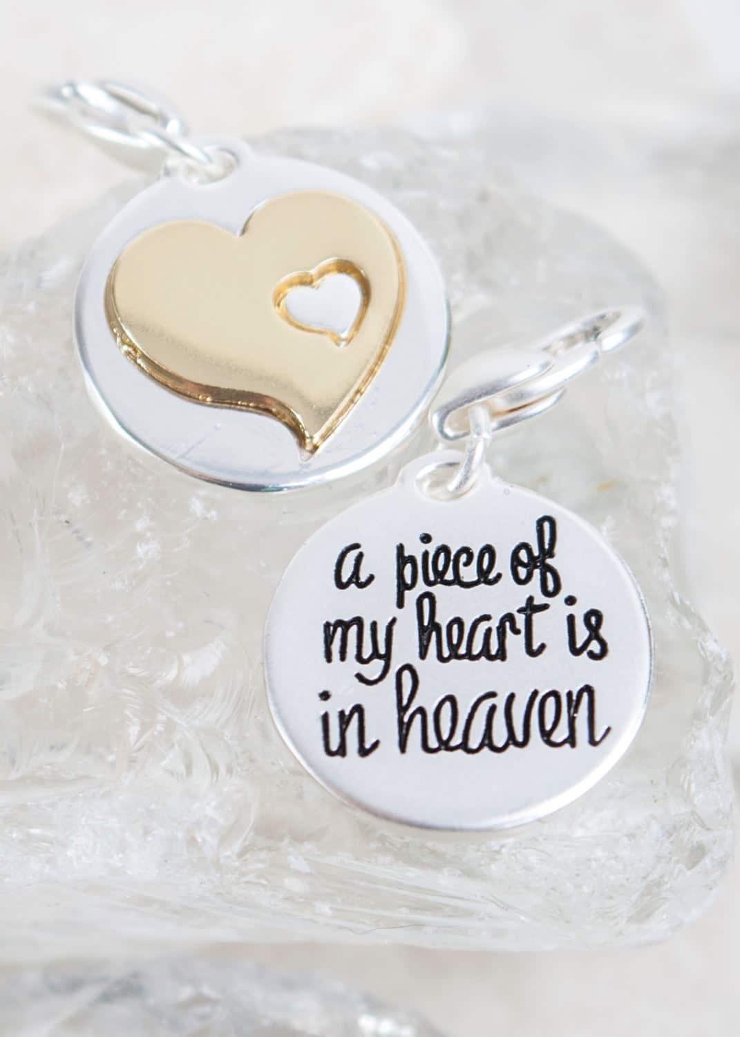 Silver 2-Tone Medallion - Heart "In Memory"