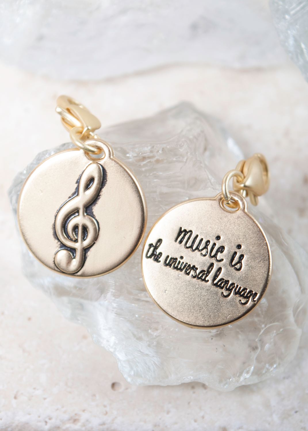 Gold 1-Tone Medallion - Treble Clef "Melody of Life"