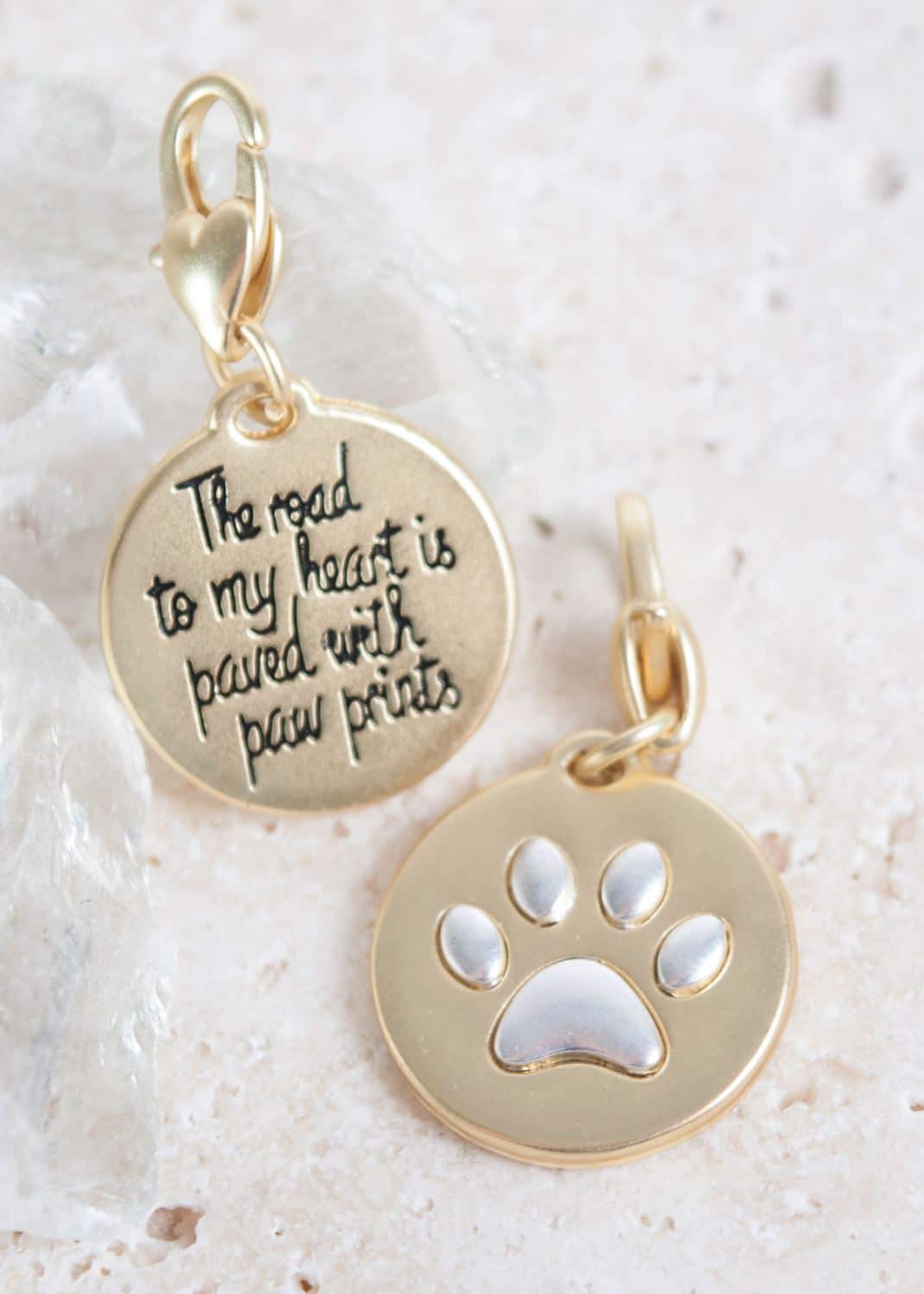 Gold 2-Tone Medallion - Paw Print "Pet"