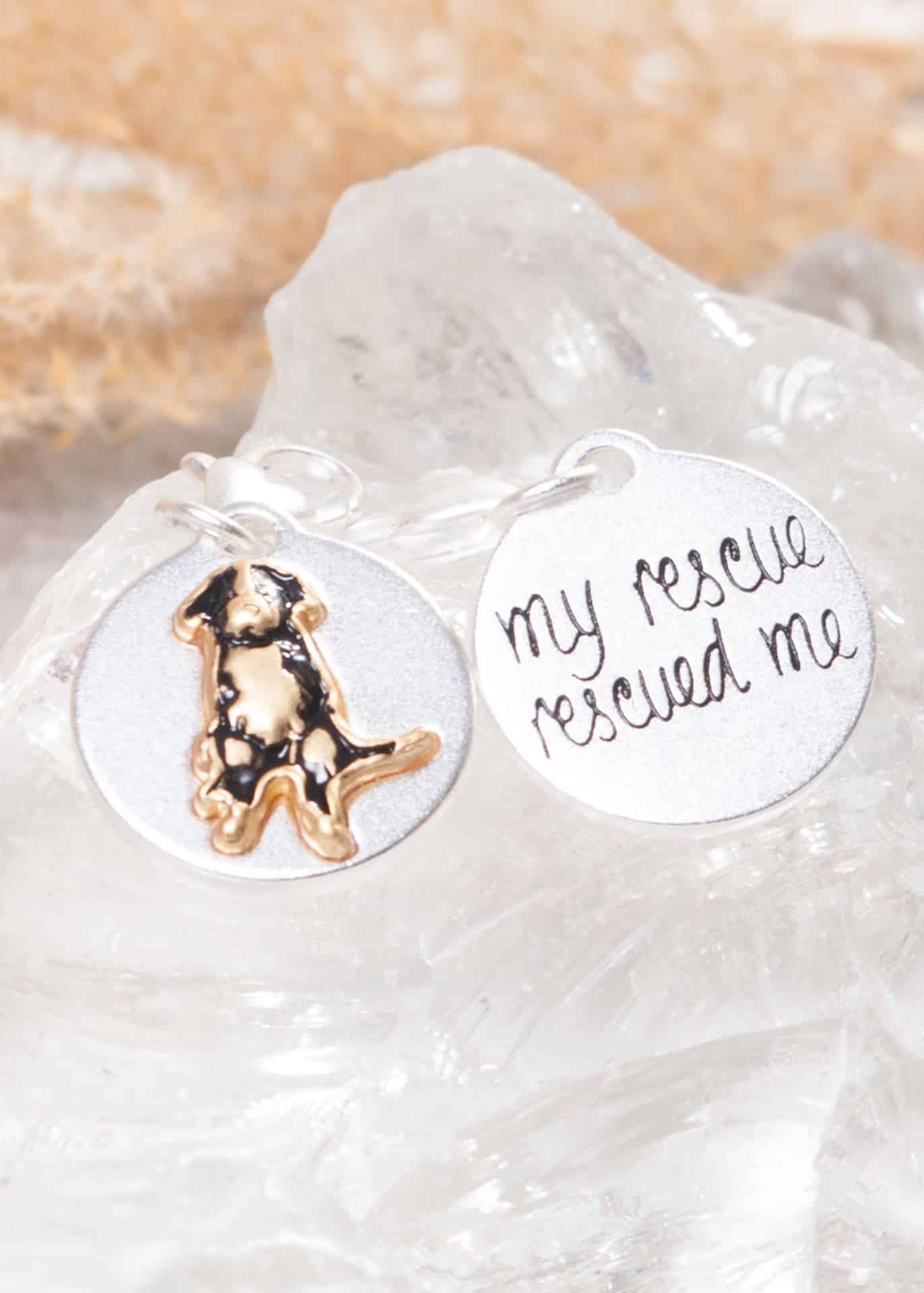Silver 2-Tone Medallion - My Rescue, Mutt