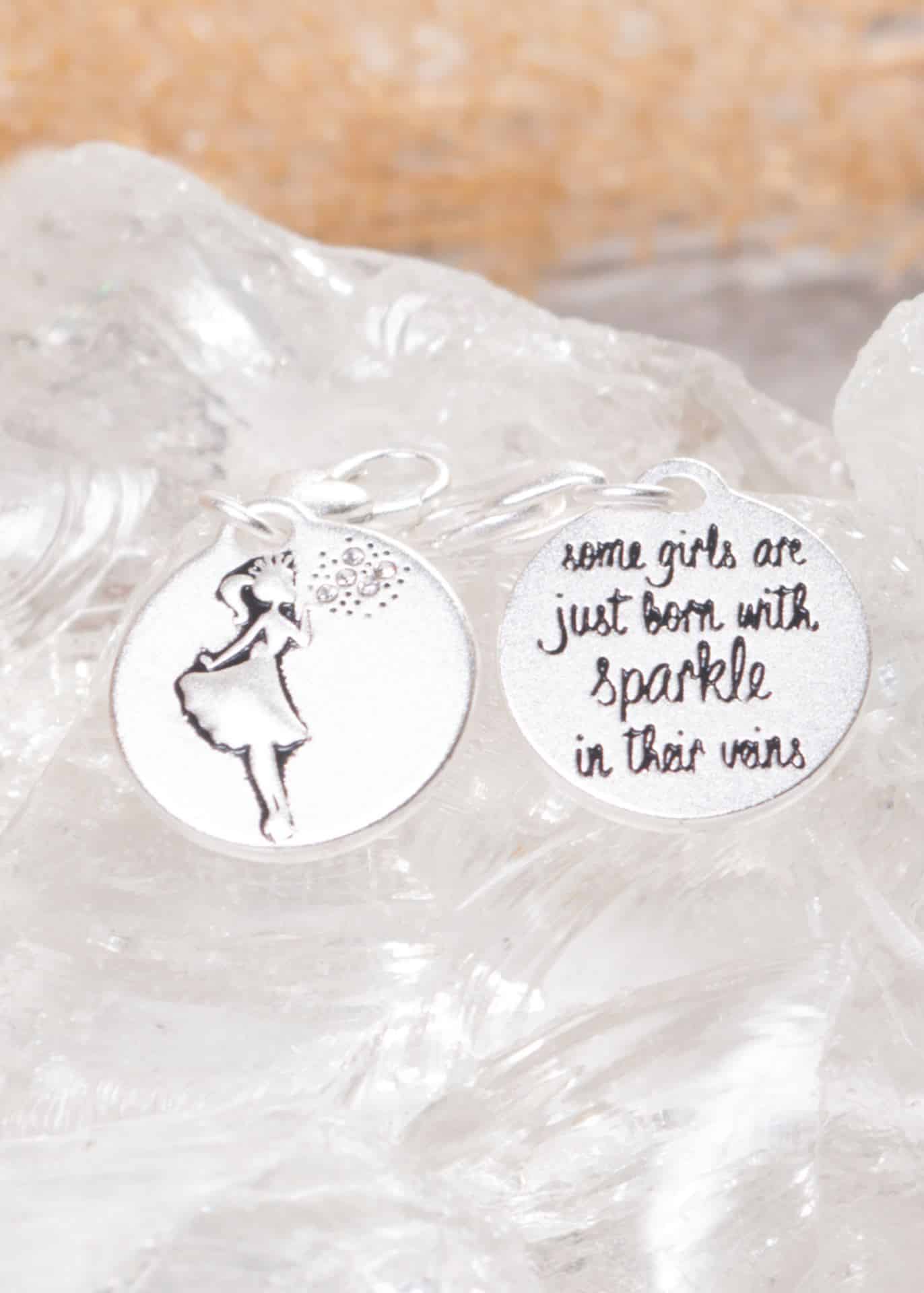 Silver 1-Tone Medallion - Sparkle, Princess