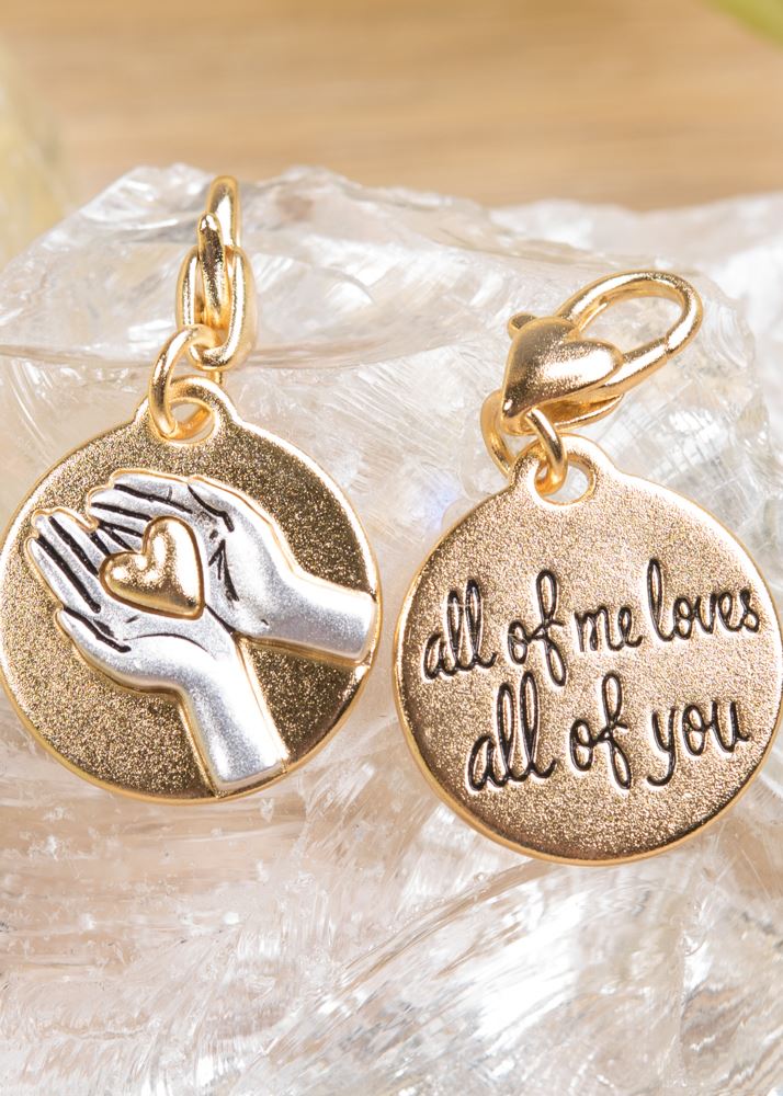 Gold 2-Tone Medallion - Heart in Hands, Love