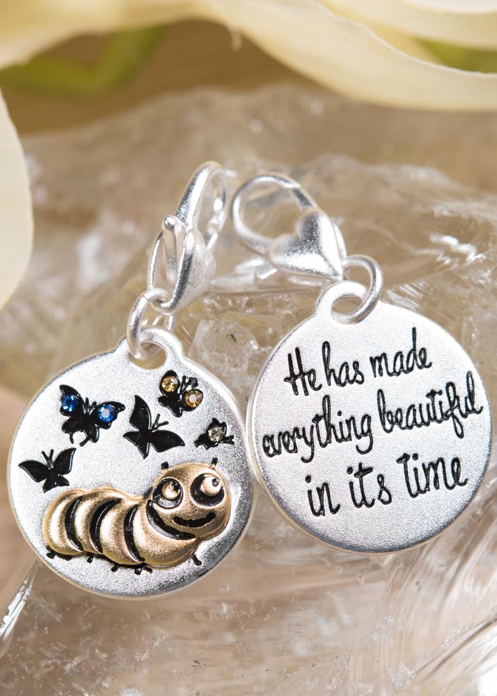Silver 2-Tone Medallion - Caterpillar, Patience