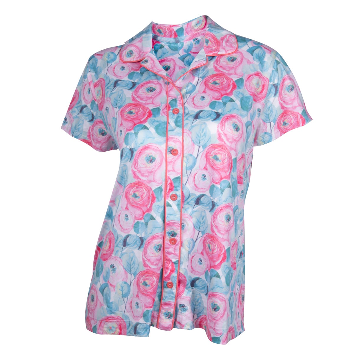 Rose Garden - Notched Collar Pajama Top
