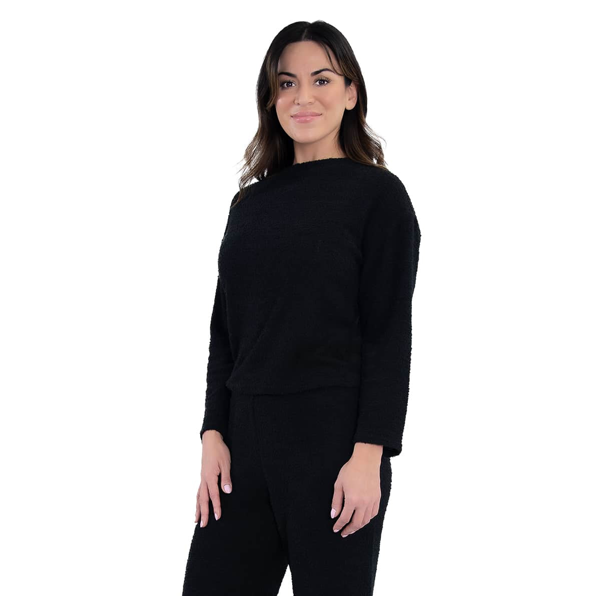 Cozy Knit Pajama Top | Soft Fuzzy Fleece Long-Sleeve PJs For Women