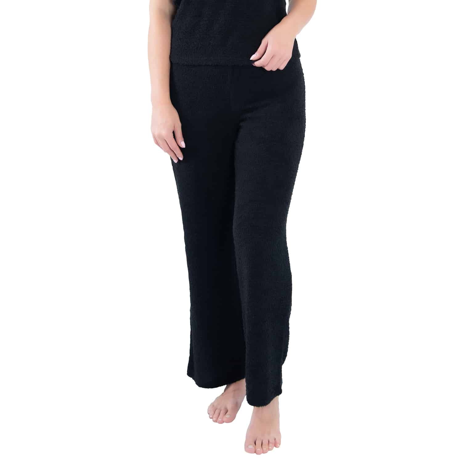 Cozy Knit Pajama Pants | Soft Fuzzy Fleece PJ Bottoms For Women