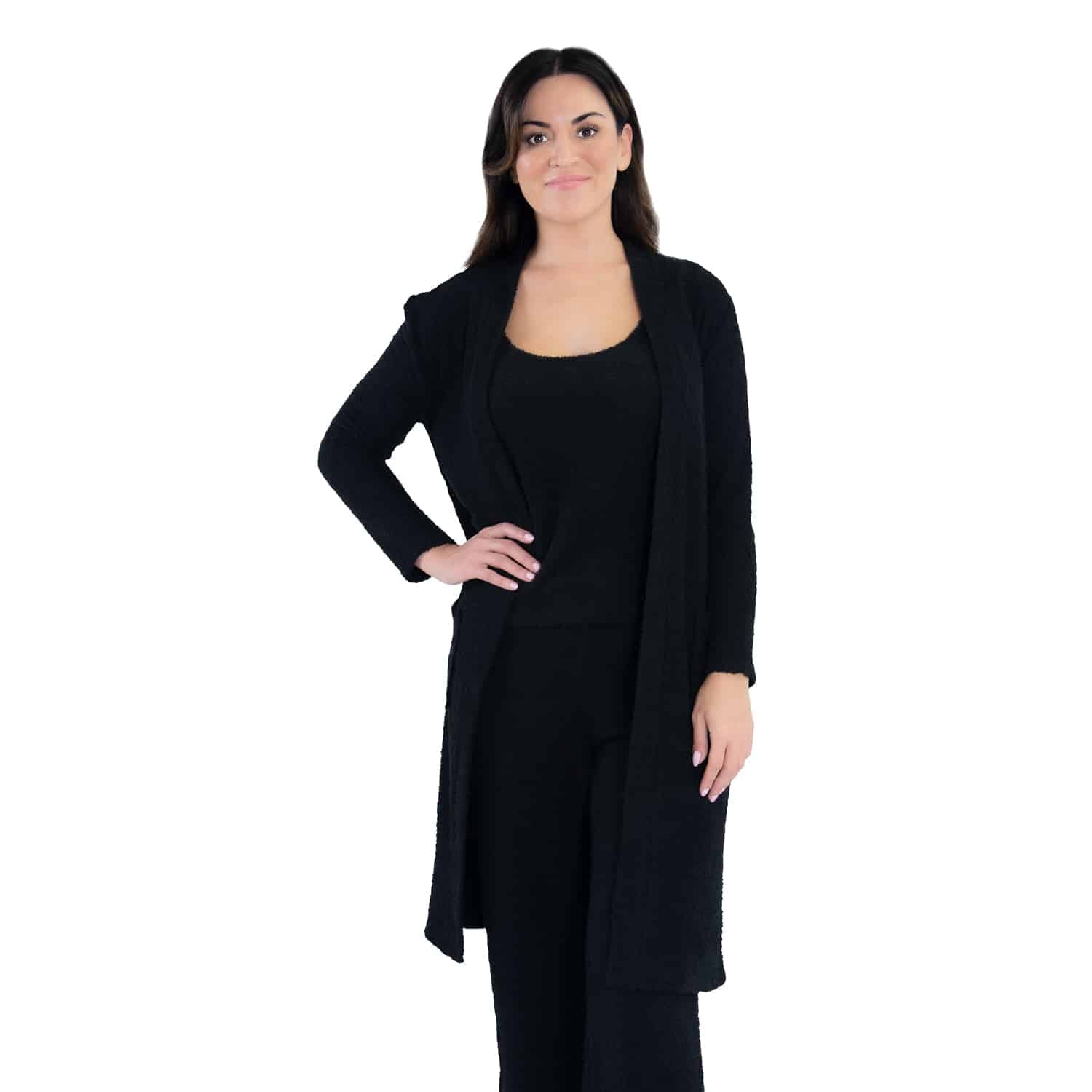 Cozy Knit Pajama Topper | Fuzzy Fleece Robe Cardigan For Women