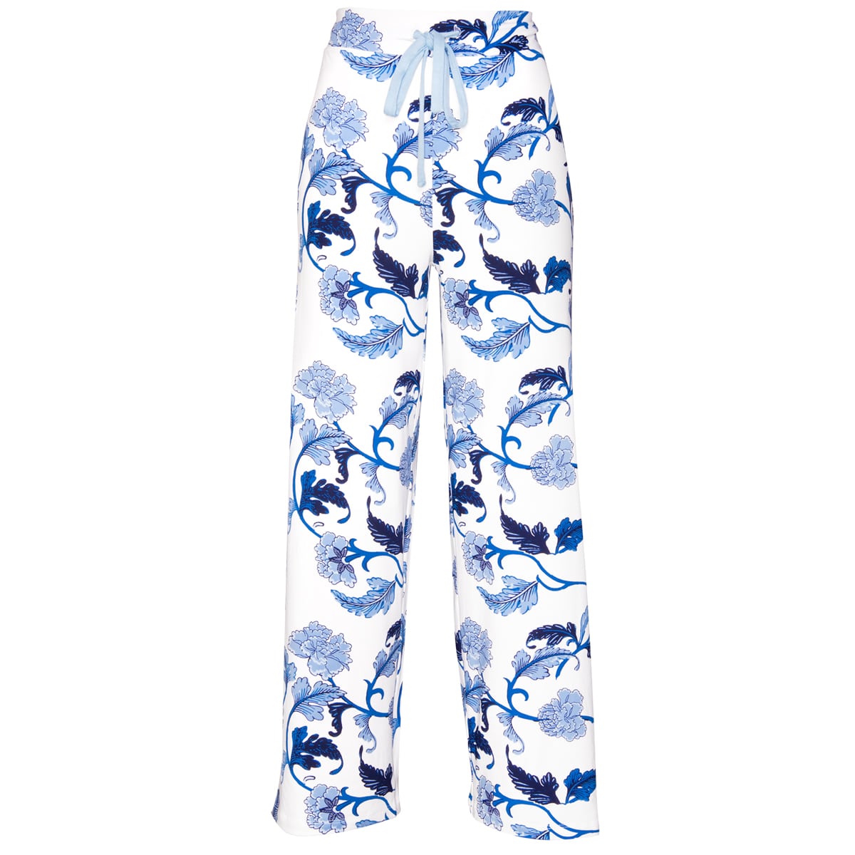 Blu Acanthus Leaf Pajama Pants | Blue Flower PJ Bottoms