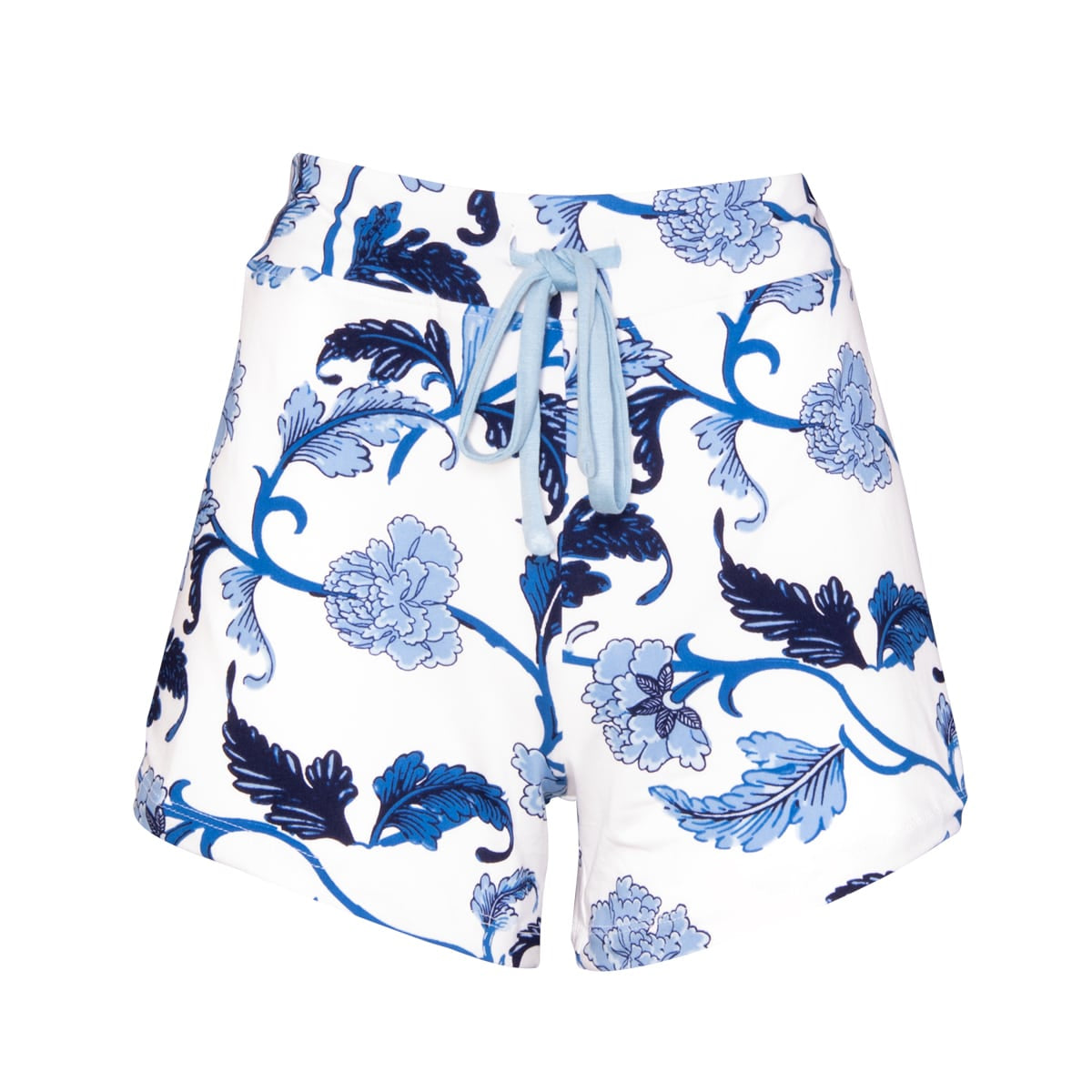Blu Acanthus Leaf Pajama Shorts | Blue Flower PJ Bottoms