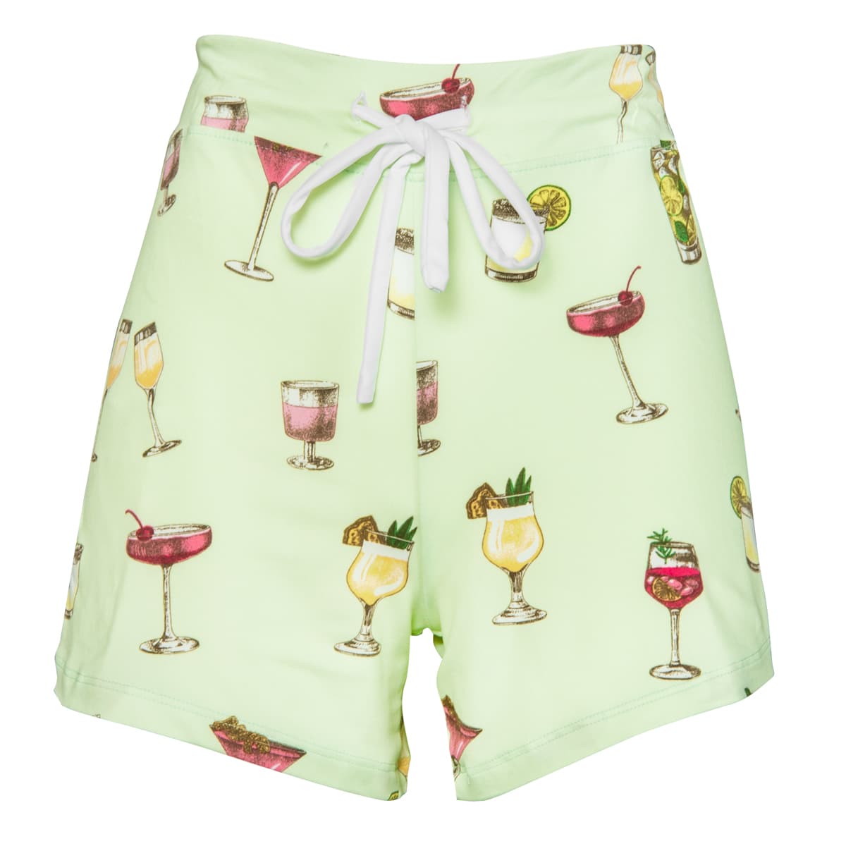 Mint Cocktails Pajama Shorts | Green Drinks PJ Bottoms For Women