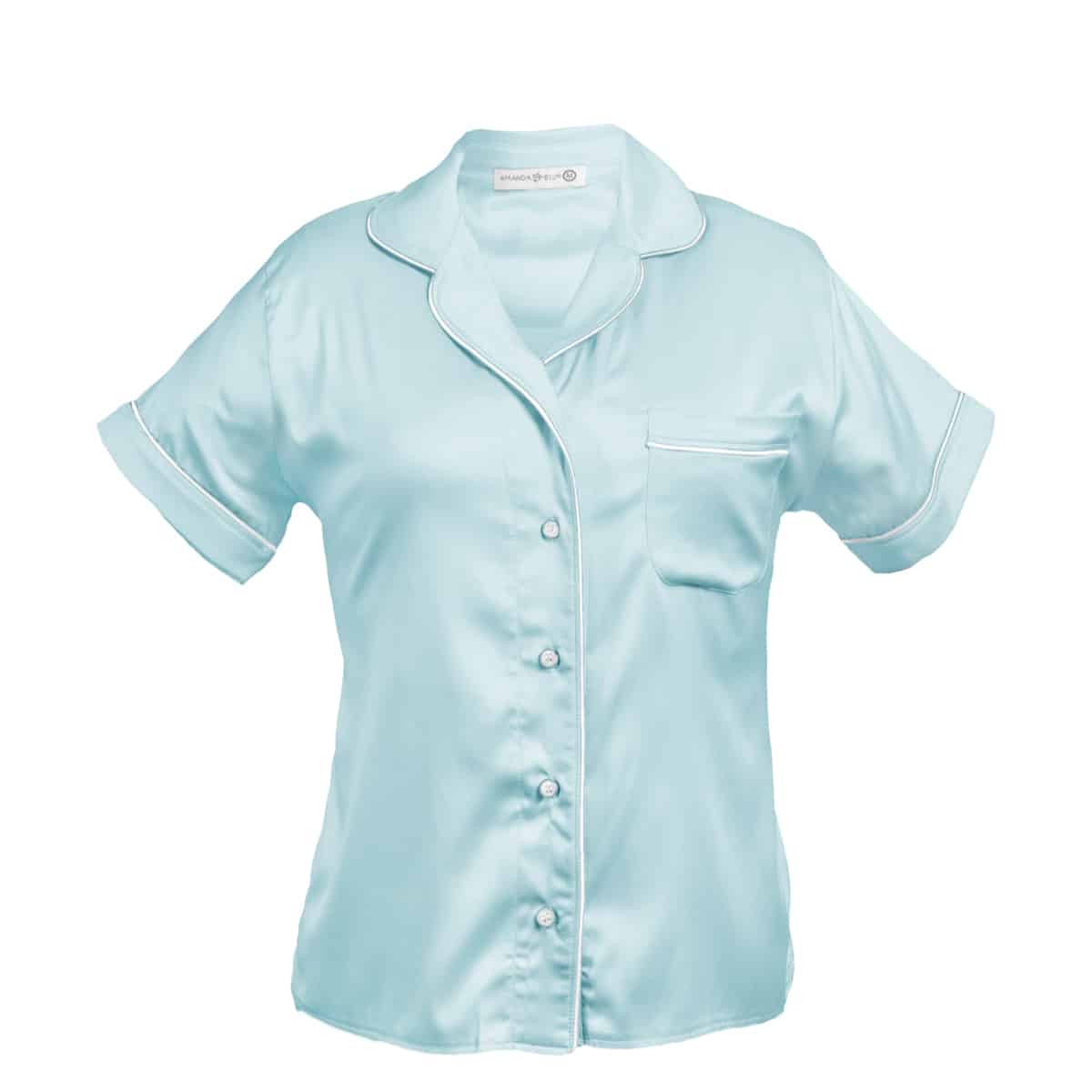 Silky Satin Notch Collar Top | Women's Bridal Party Silk PJs