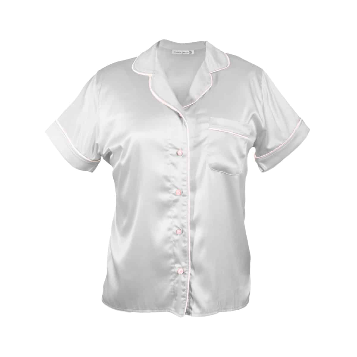 Silky Satin Notch Collar Top | Women's Bridal Party Silk PJs