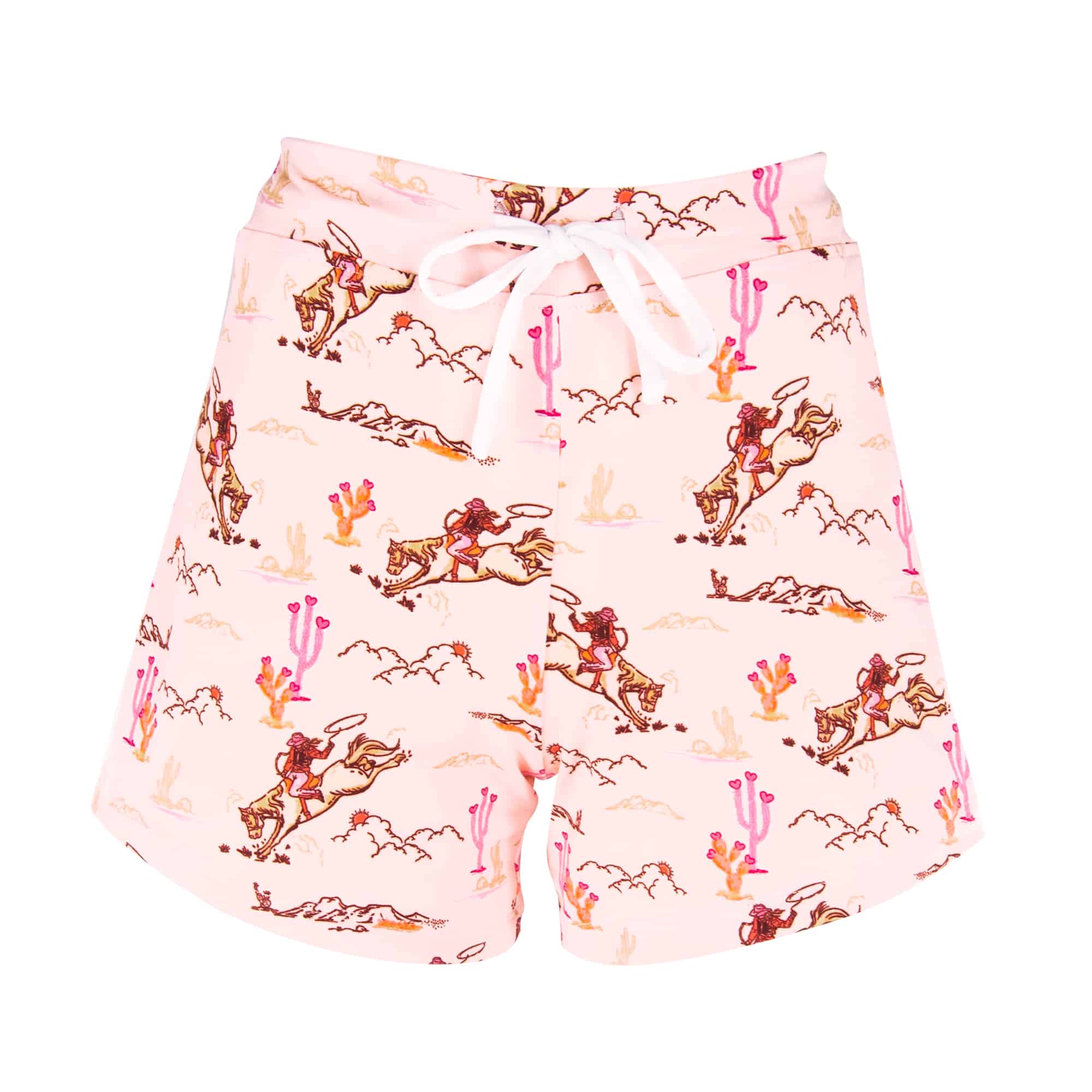 Vintage Cowgirl Pajama Shorts | Retro Pink Western PJ Bottom