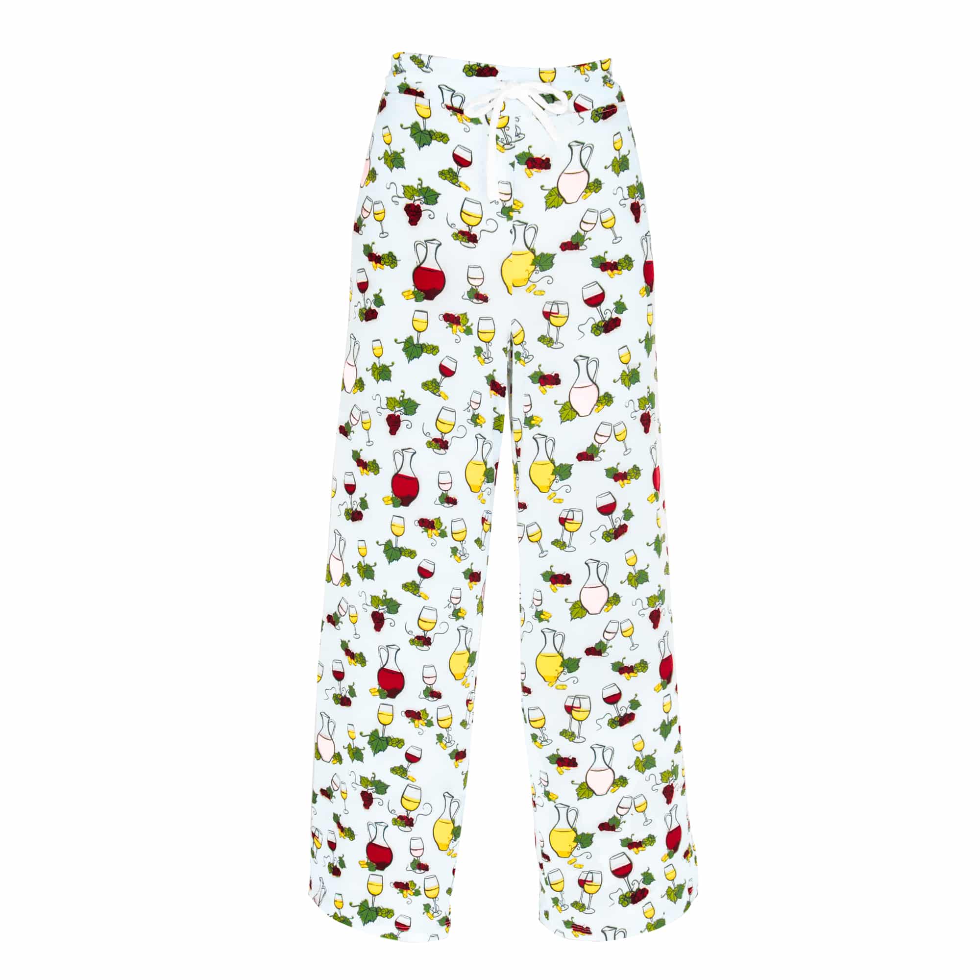 Wine Tasting Pajama Pants | Blue Drinks PJ Bottoms