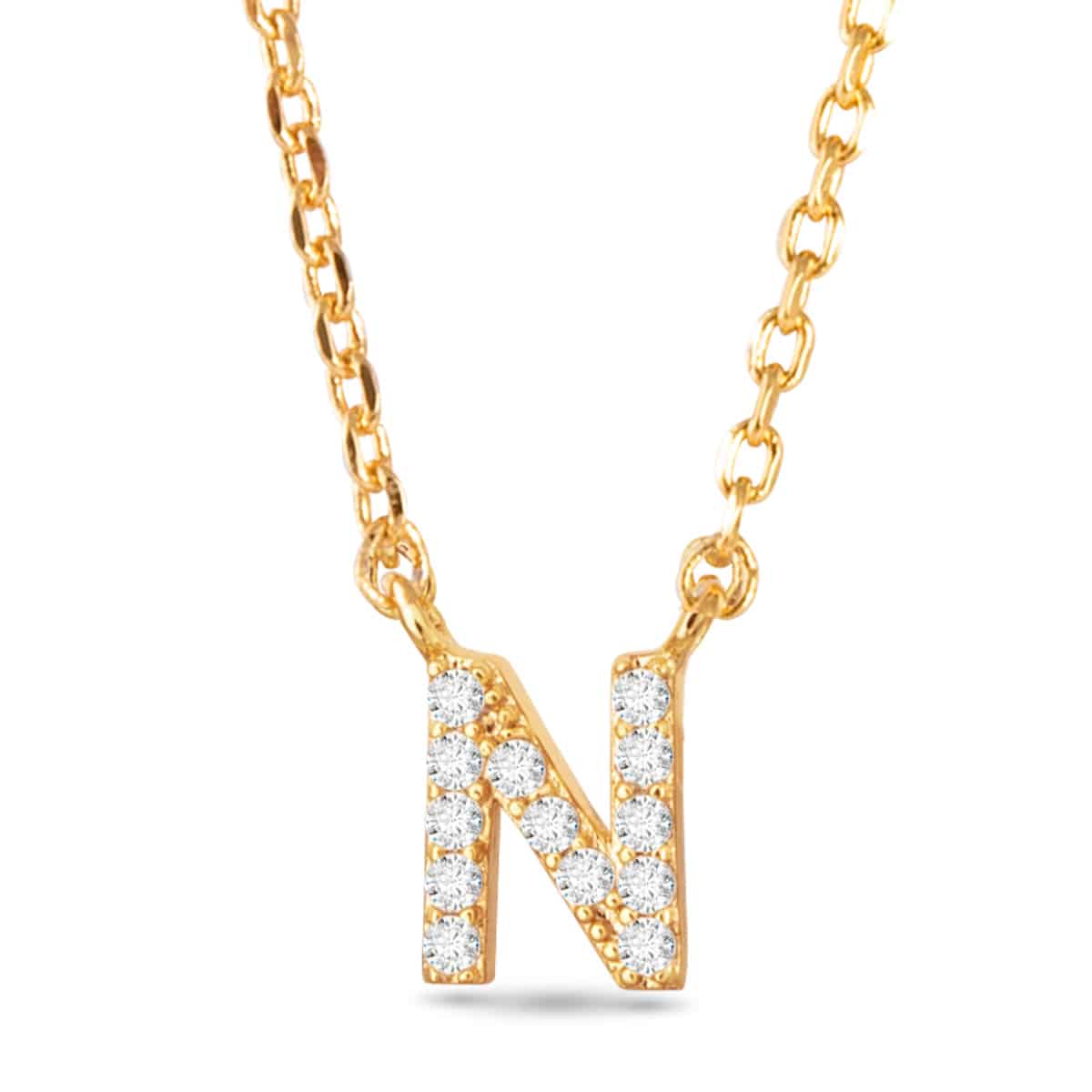 Sparkling CZ Initial Necklaces | 18 Letters