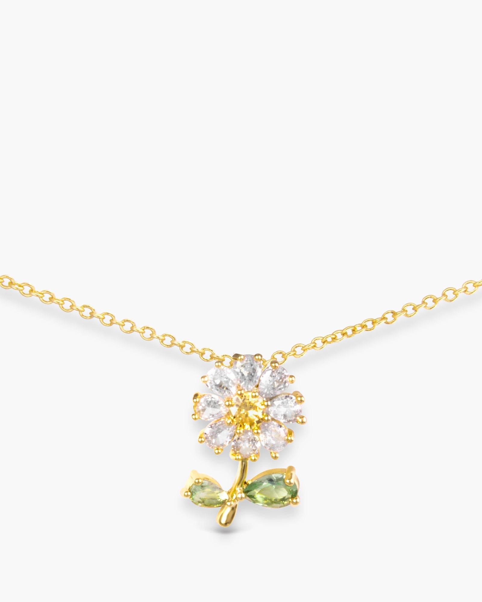 CZ Daisy Necklace - Gold