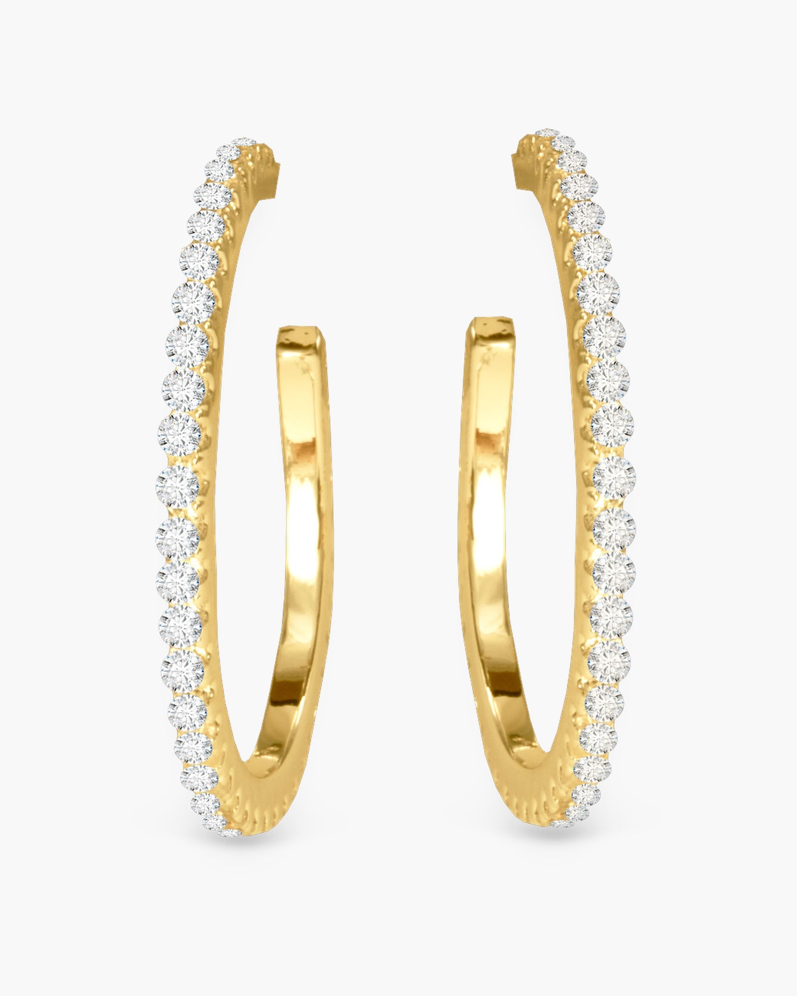 Micro-CZ Hoop Earrings - Gold