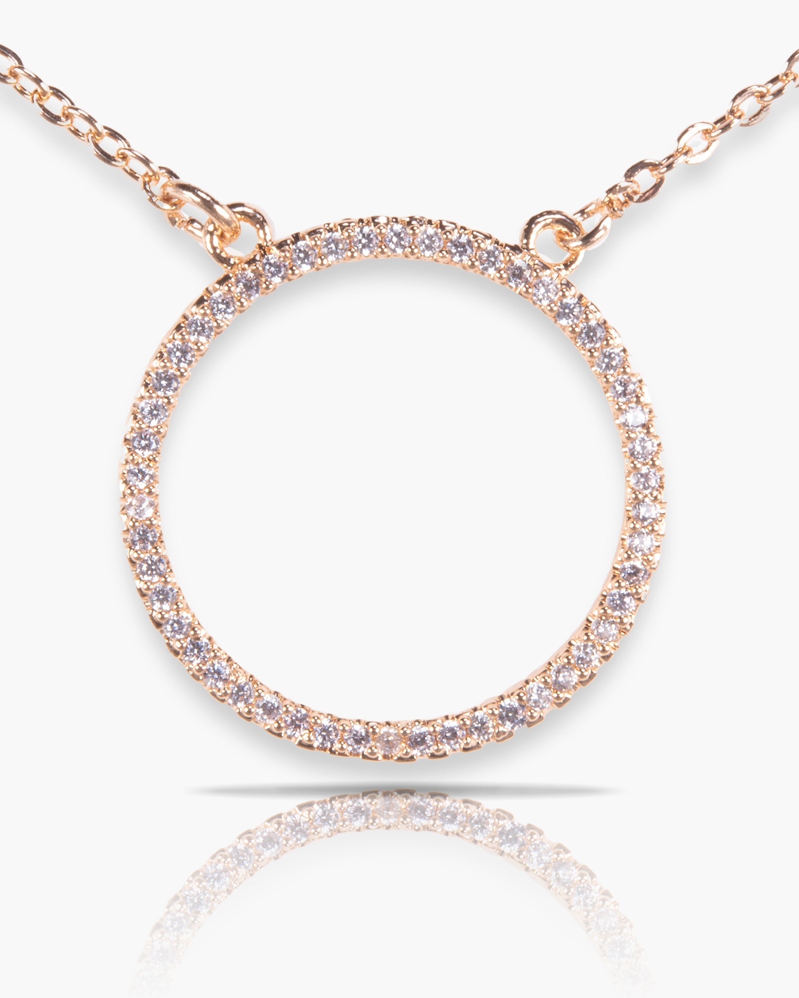 Ice Blu Circle Necklace - Gold