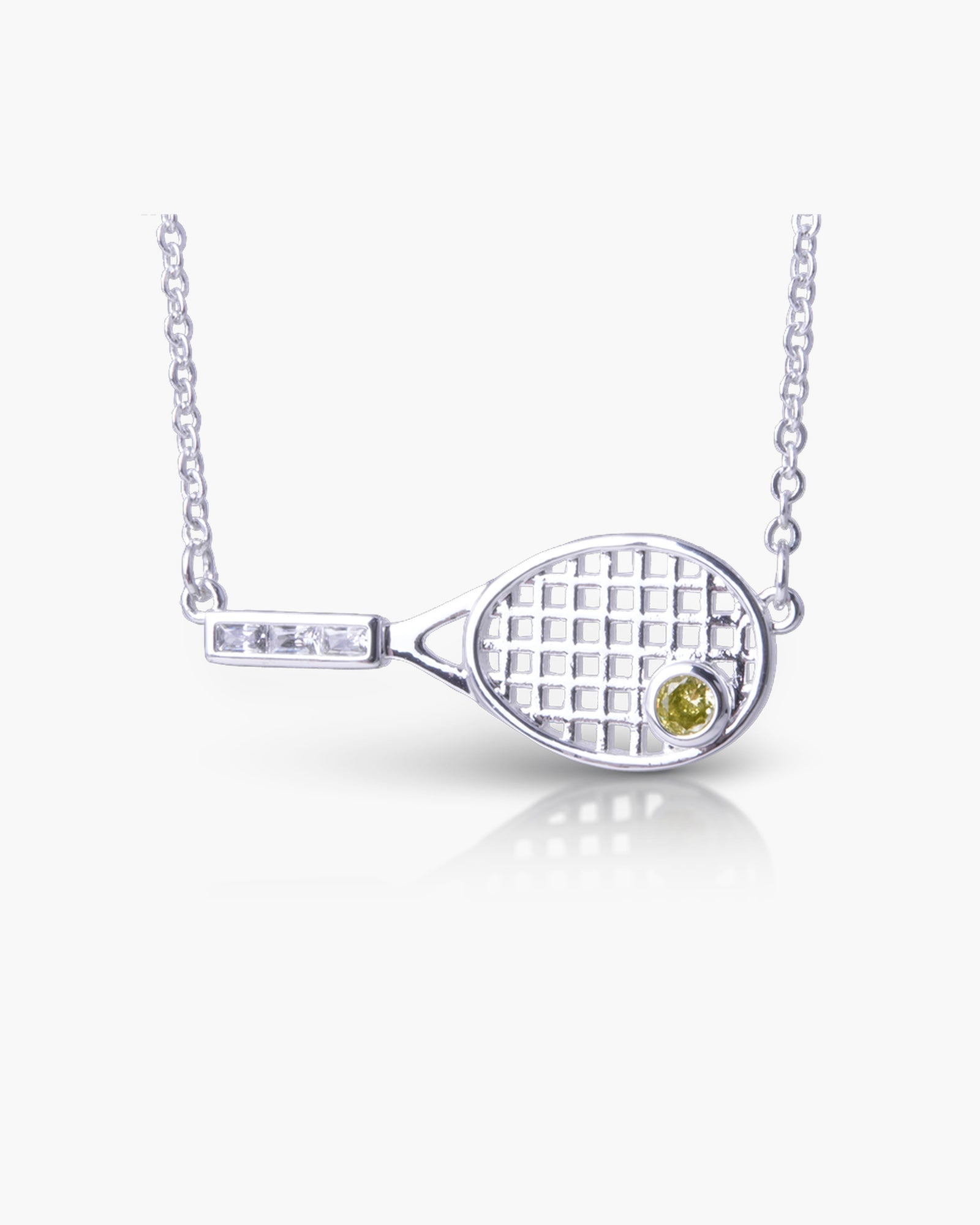 Tennis Racket Necklace - Silver