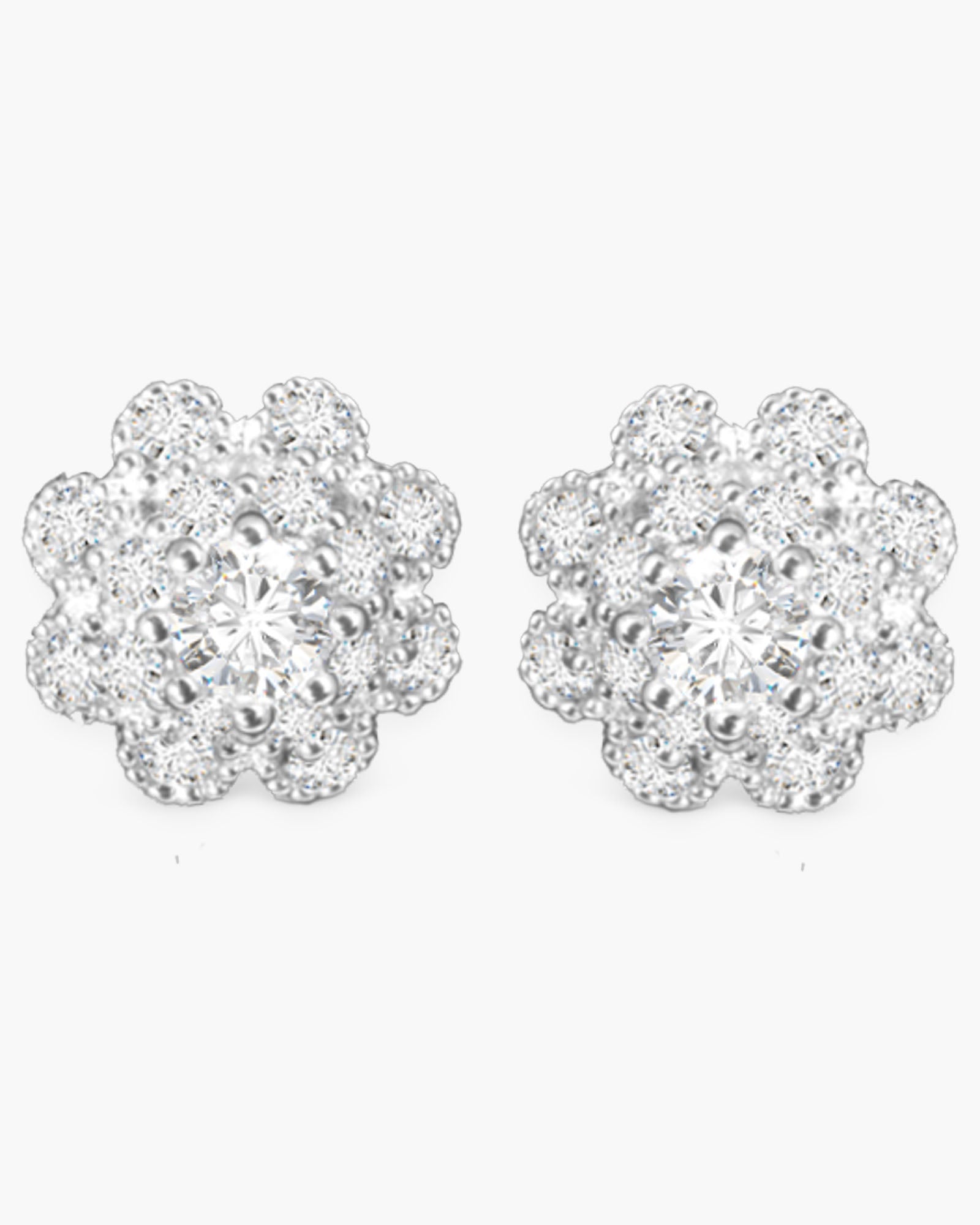 CZ Flower Stud - Silver