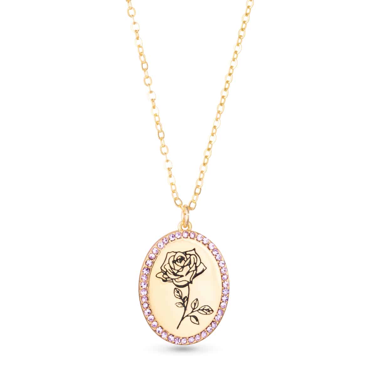 Gold Birthstone Flower Necklace