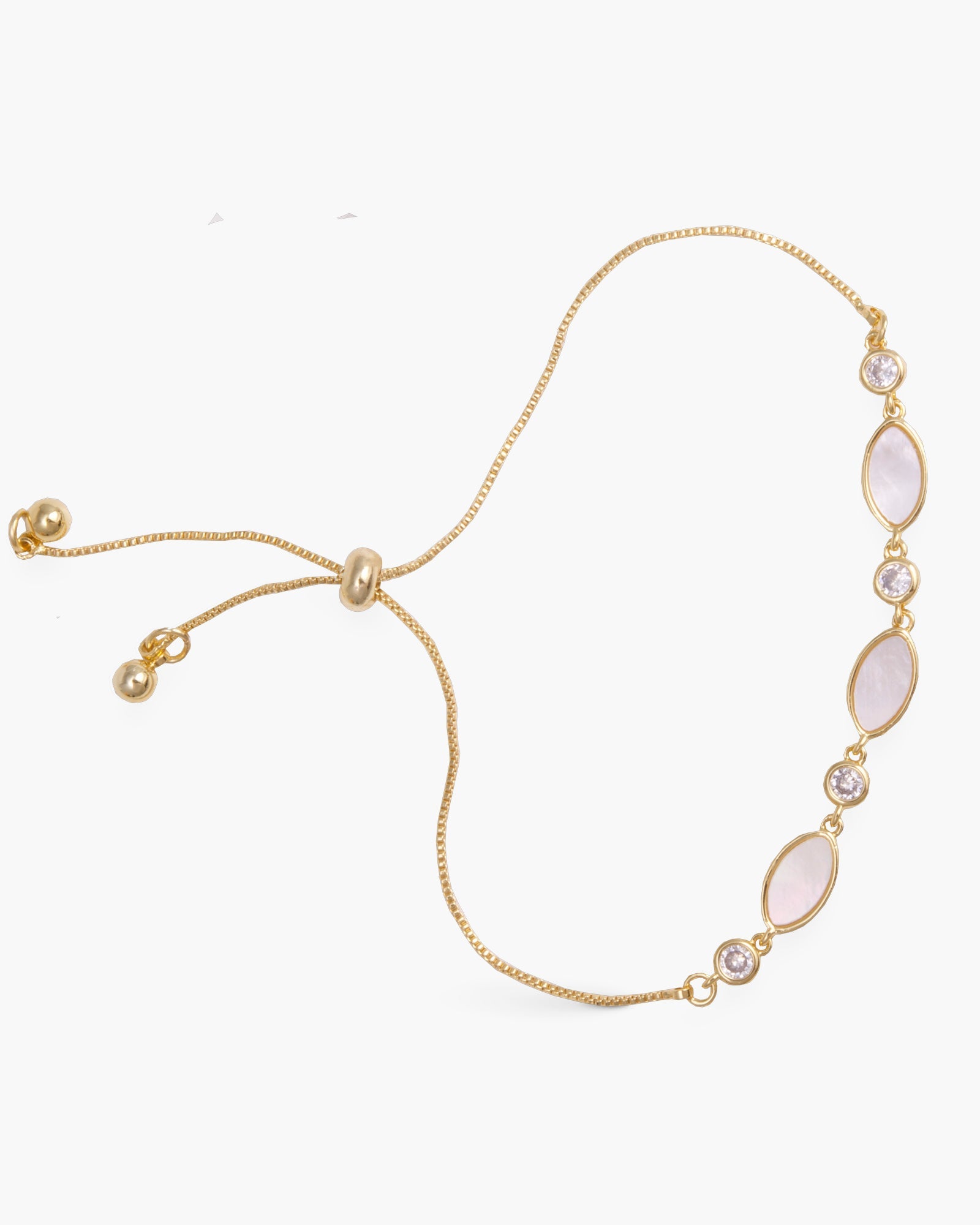 Marquis MOP and CZ Bracelet - Gold