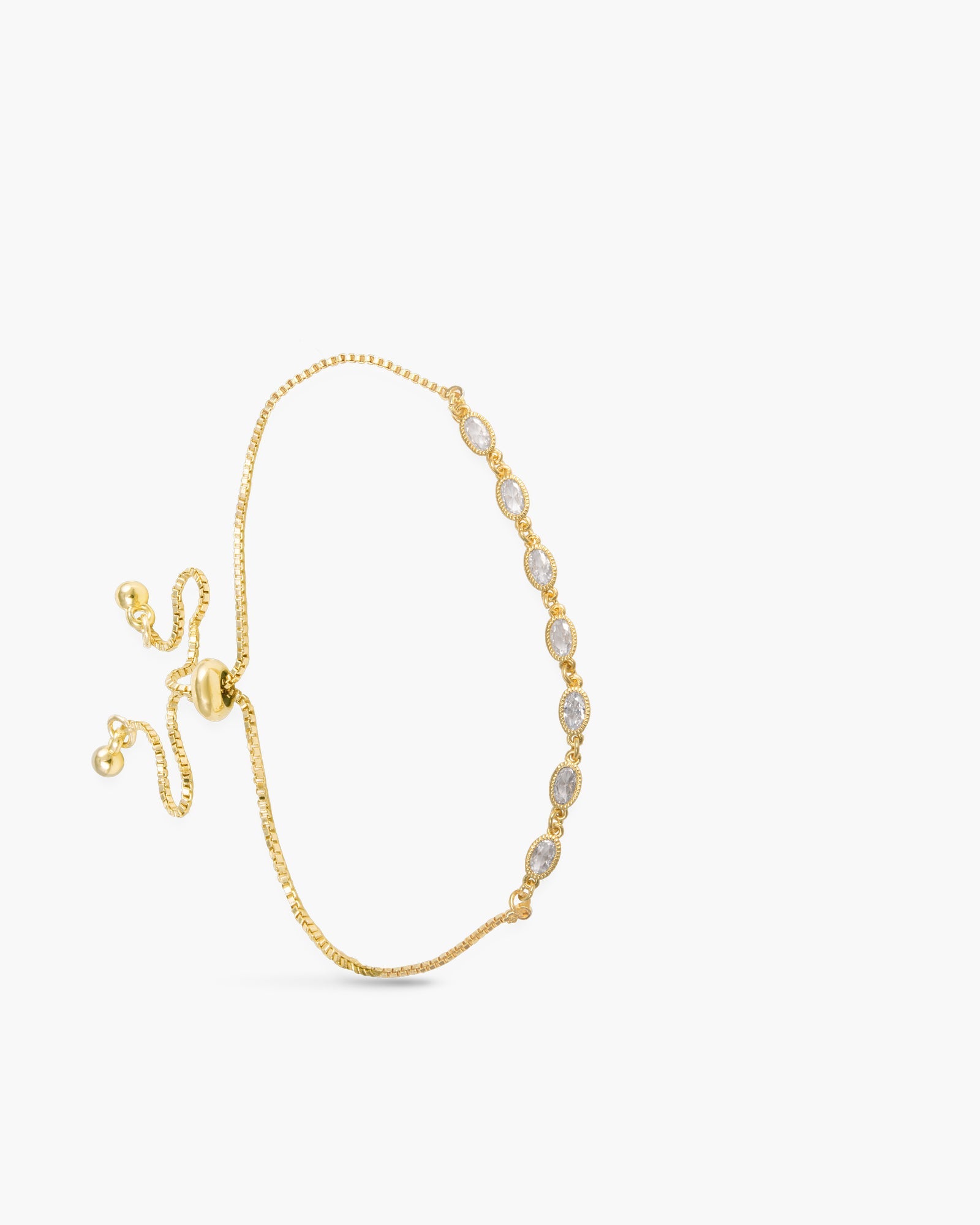 7 Oval CZ Bracelet - Gold