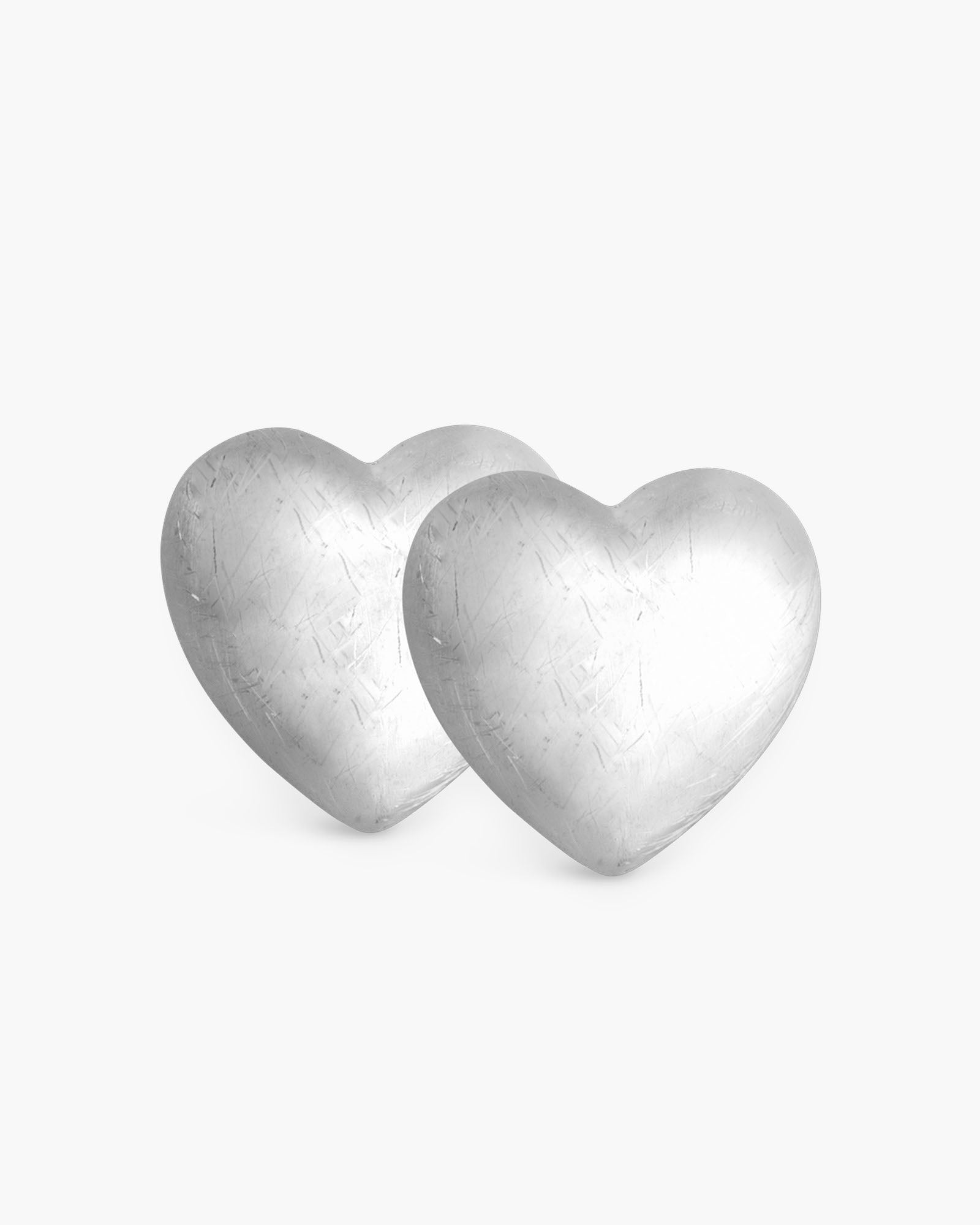 Ella Matte Heart Stud Silver Earrings