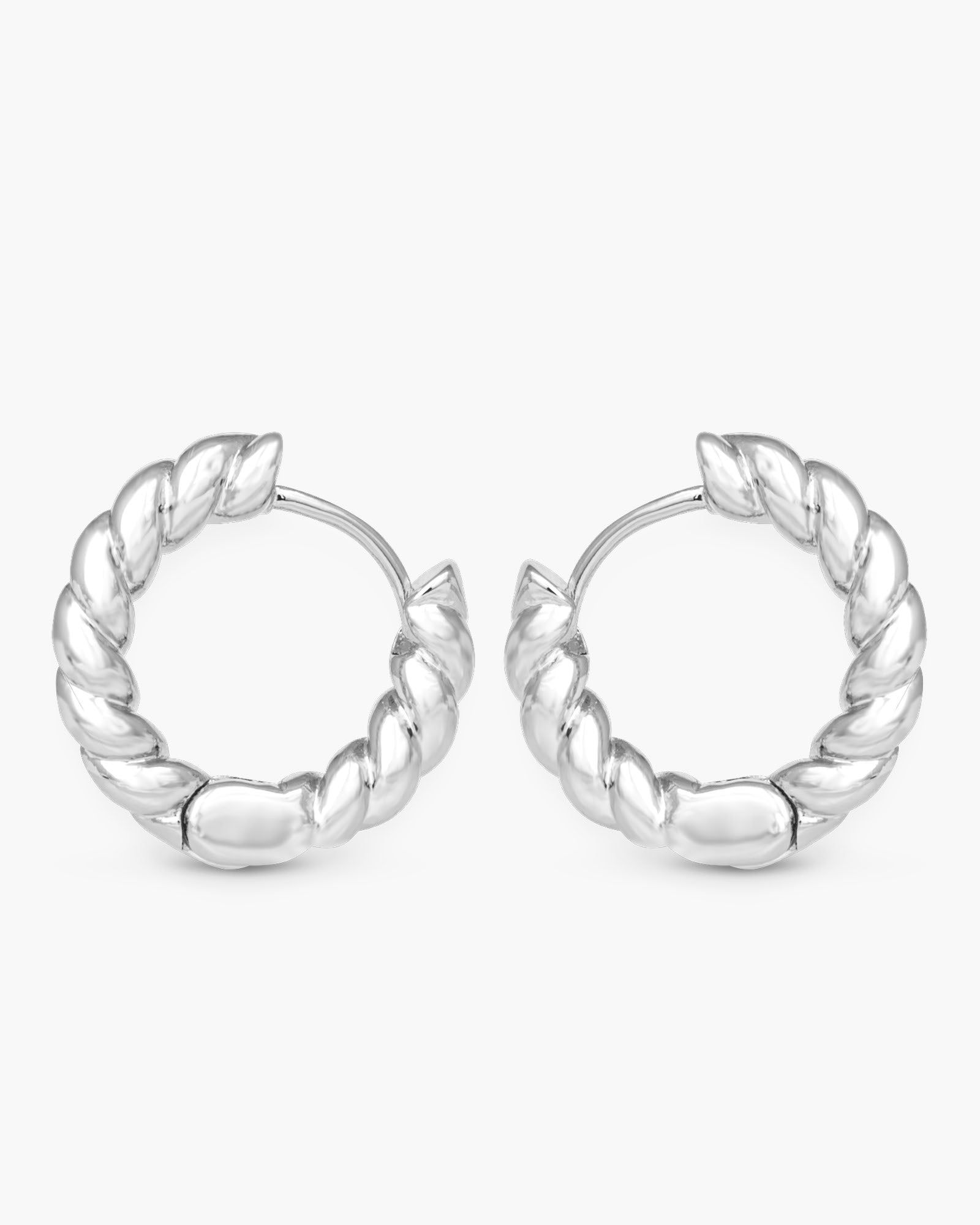 Clara Mini Rope Hoop Silver Earrings