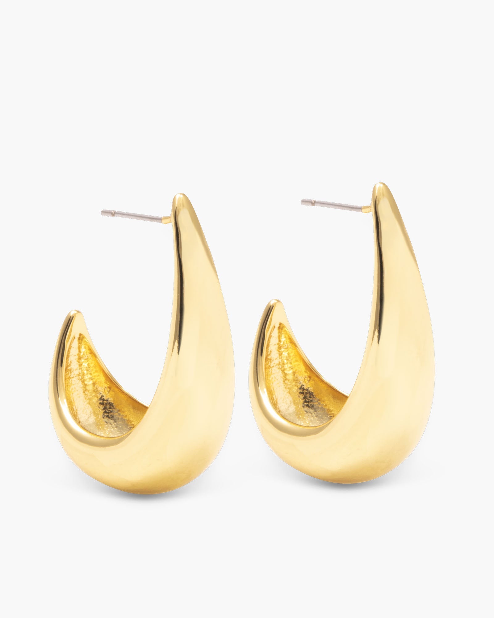 Victoria Polished Huggie Gold Earrings