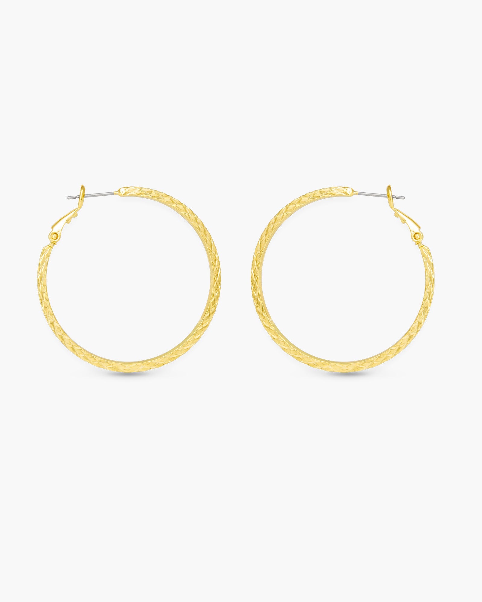 Leilani Polished Braided Large Hoop Gold Earrings