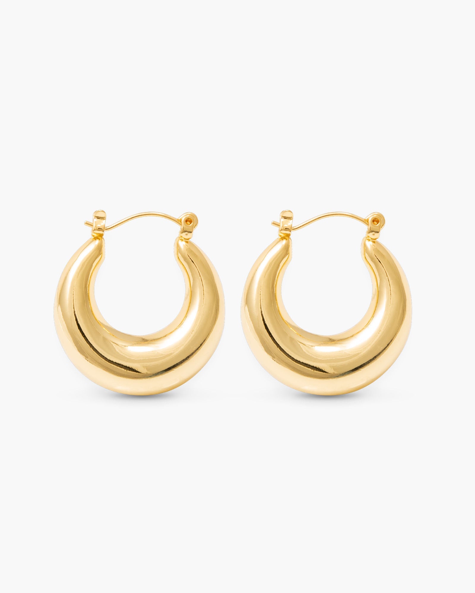 Bella Polished Bold Hoop Gold Earrings