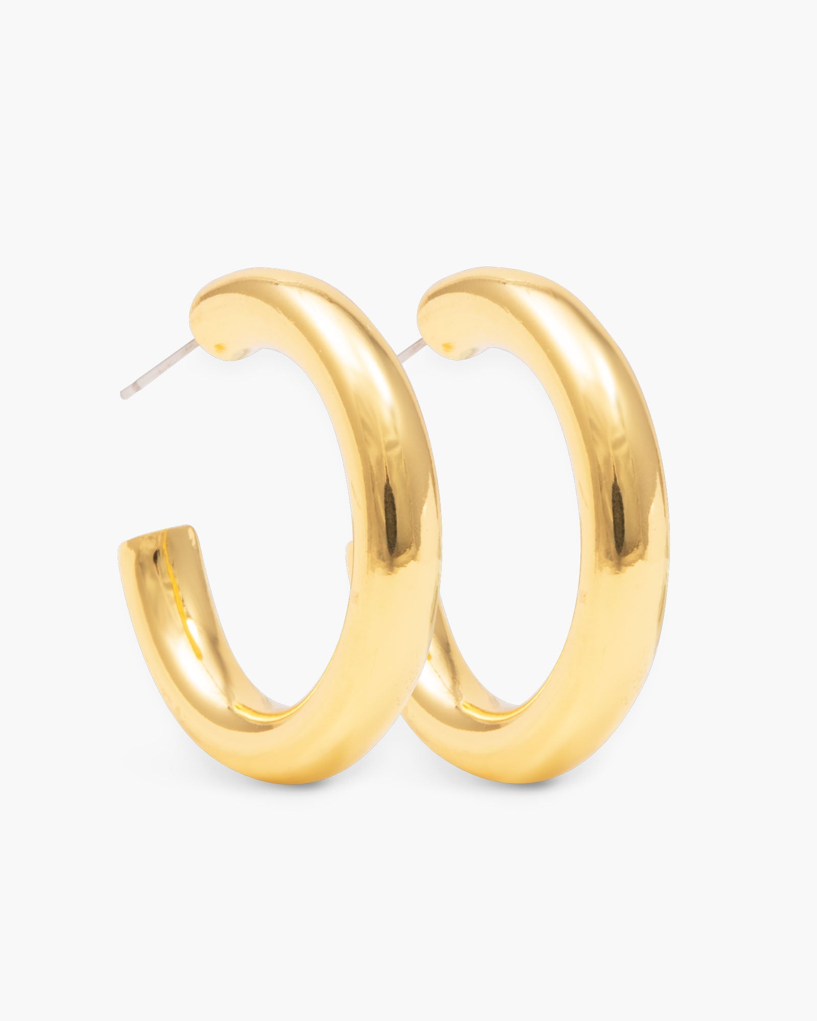 Savannah Polished Hoop Gold Earrings