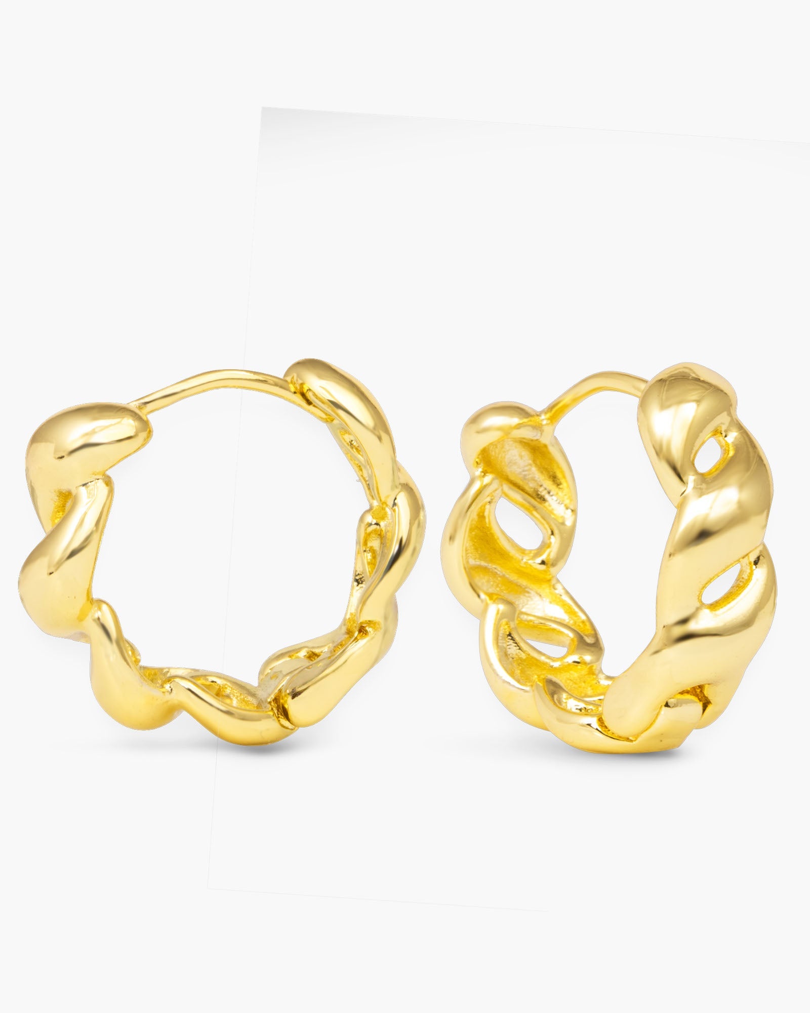 Emerson Polished Twist Small Hoop Gold Earrings