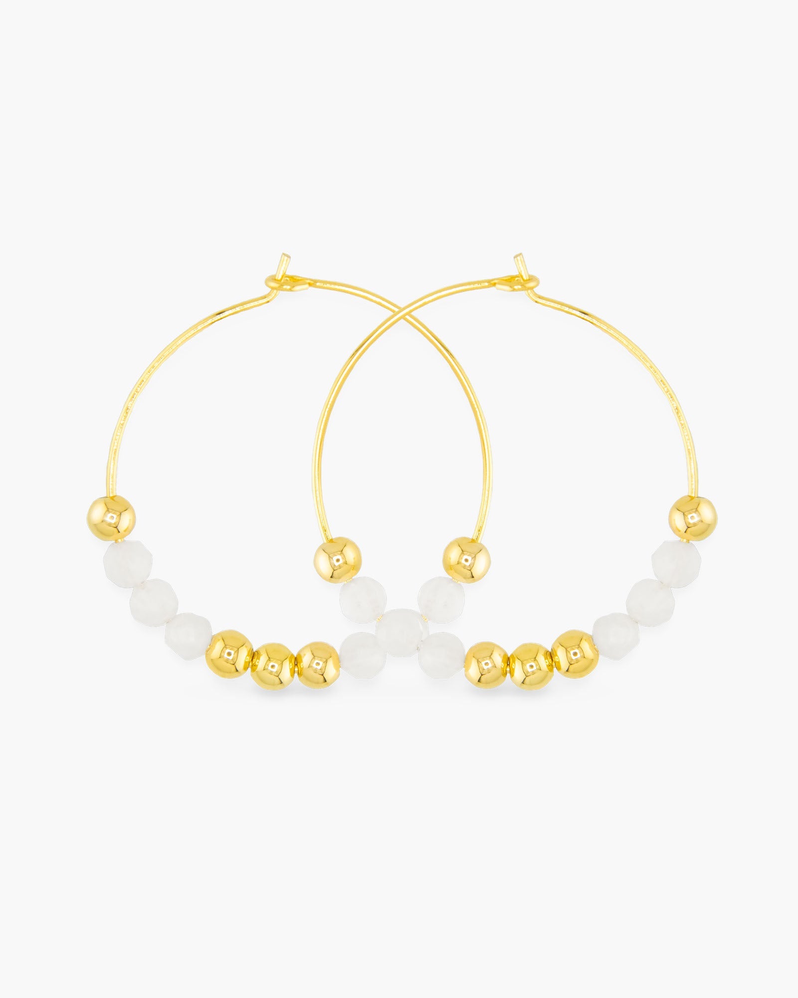 Gold Beaded Hoop Earrings