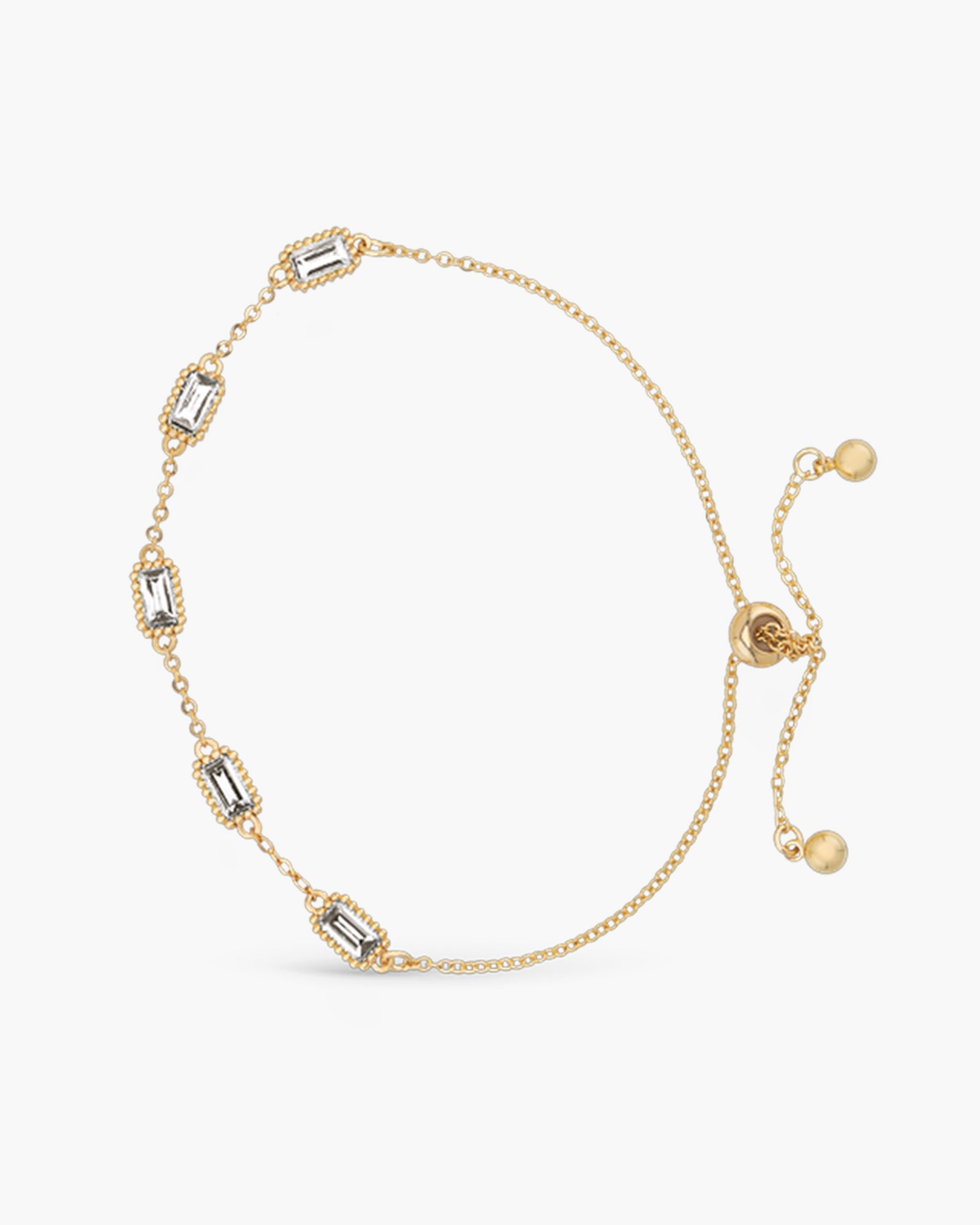 Gold CZ Station Bracelet