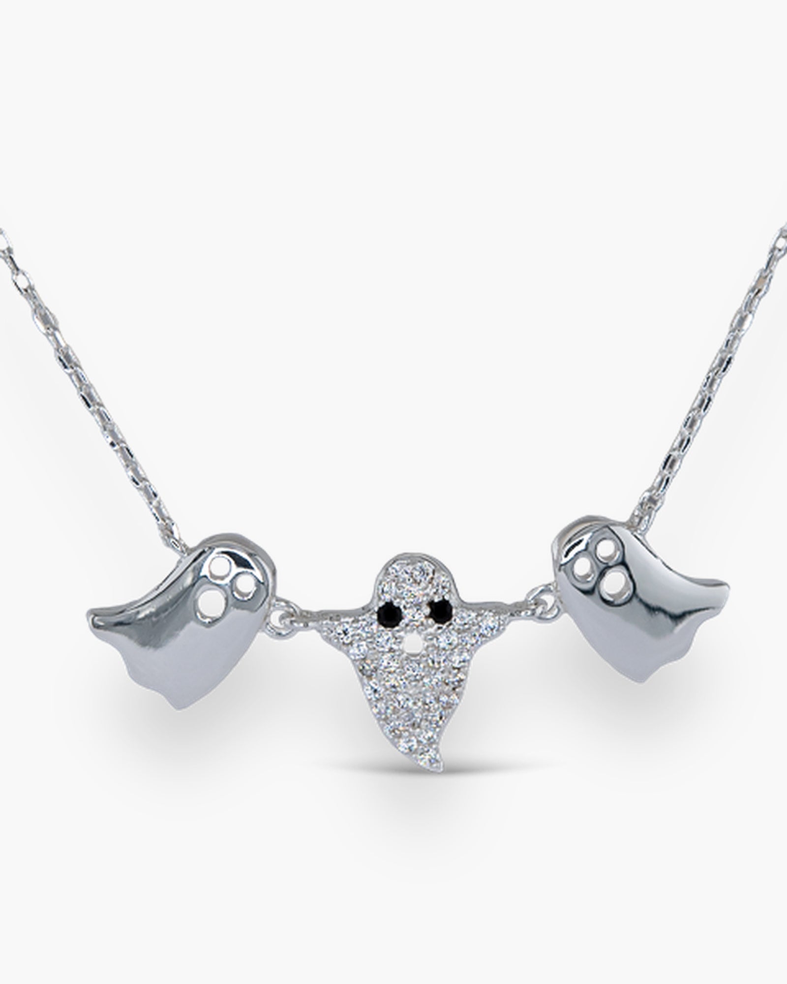 Silver CZ Ghost Necklace