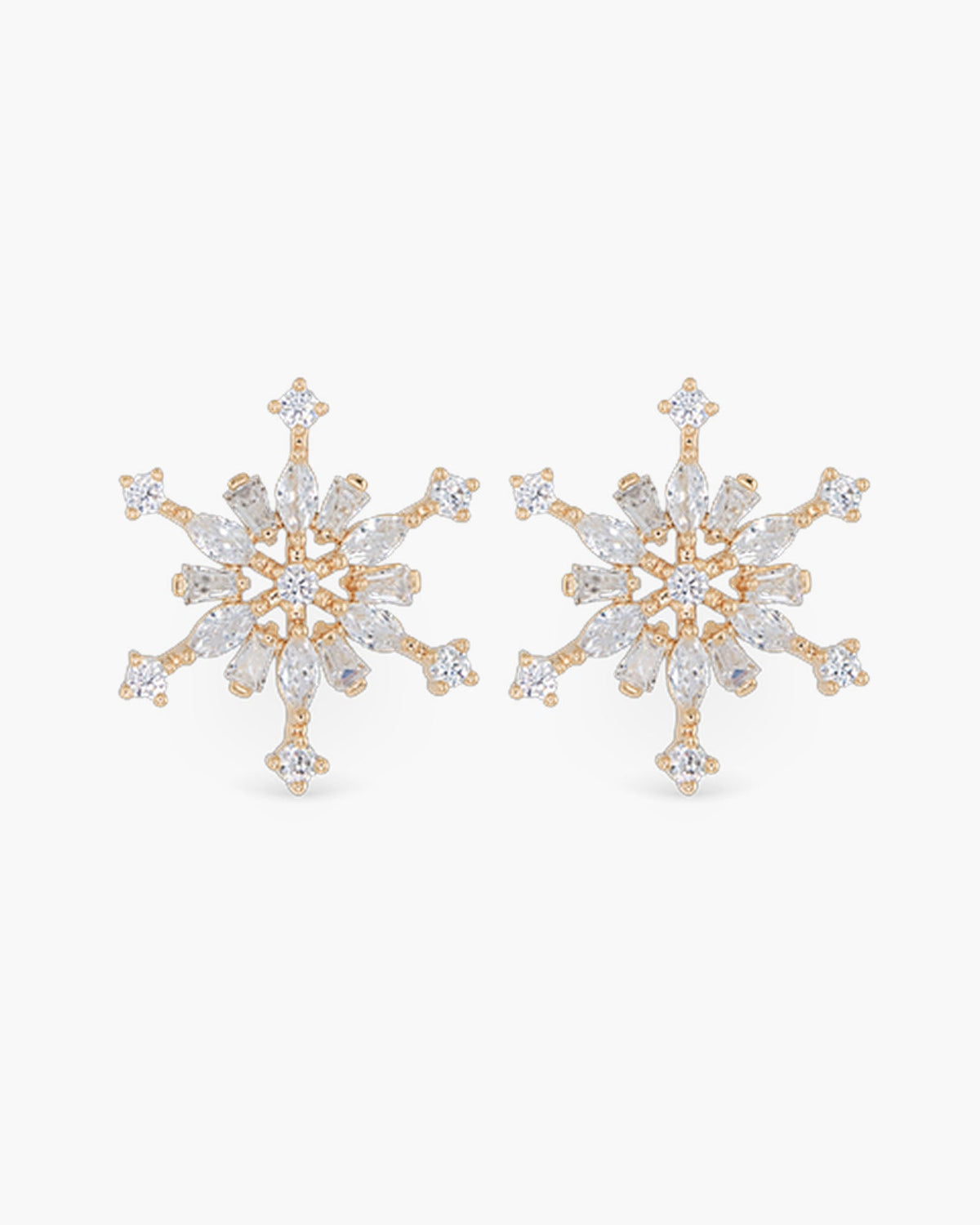 CZ Snowflake Stud Earrings