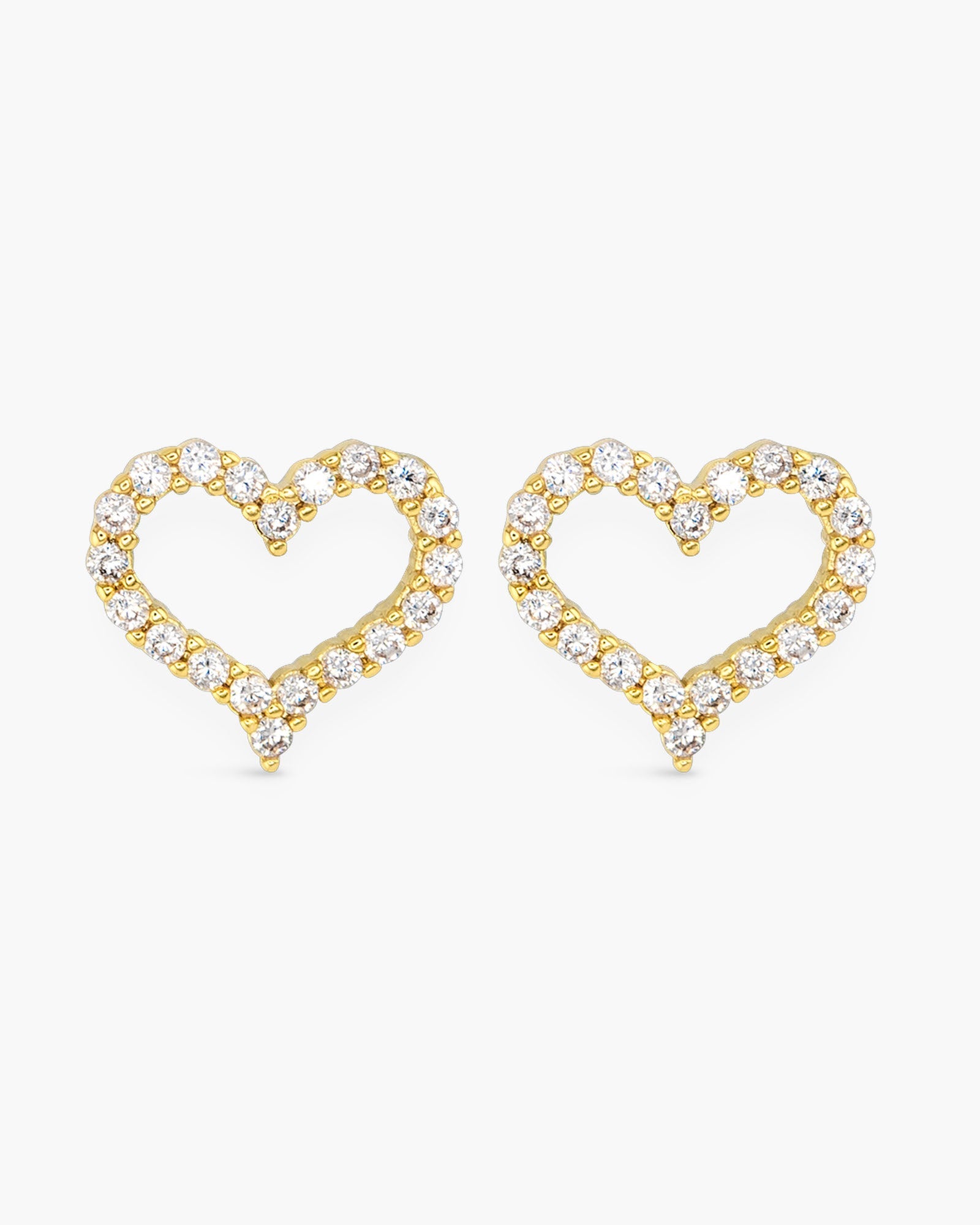 Pave Heart Earring - Gold
