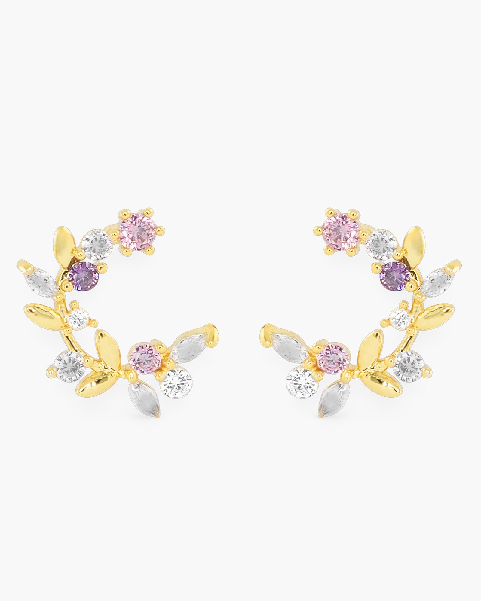 Floral Flat Earring - Gold