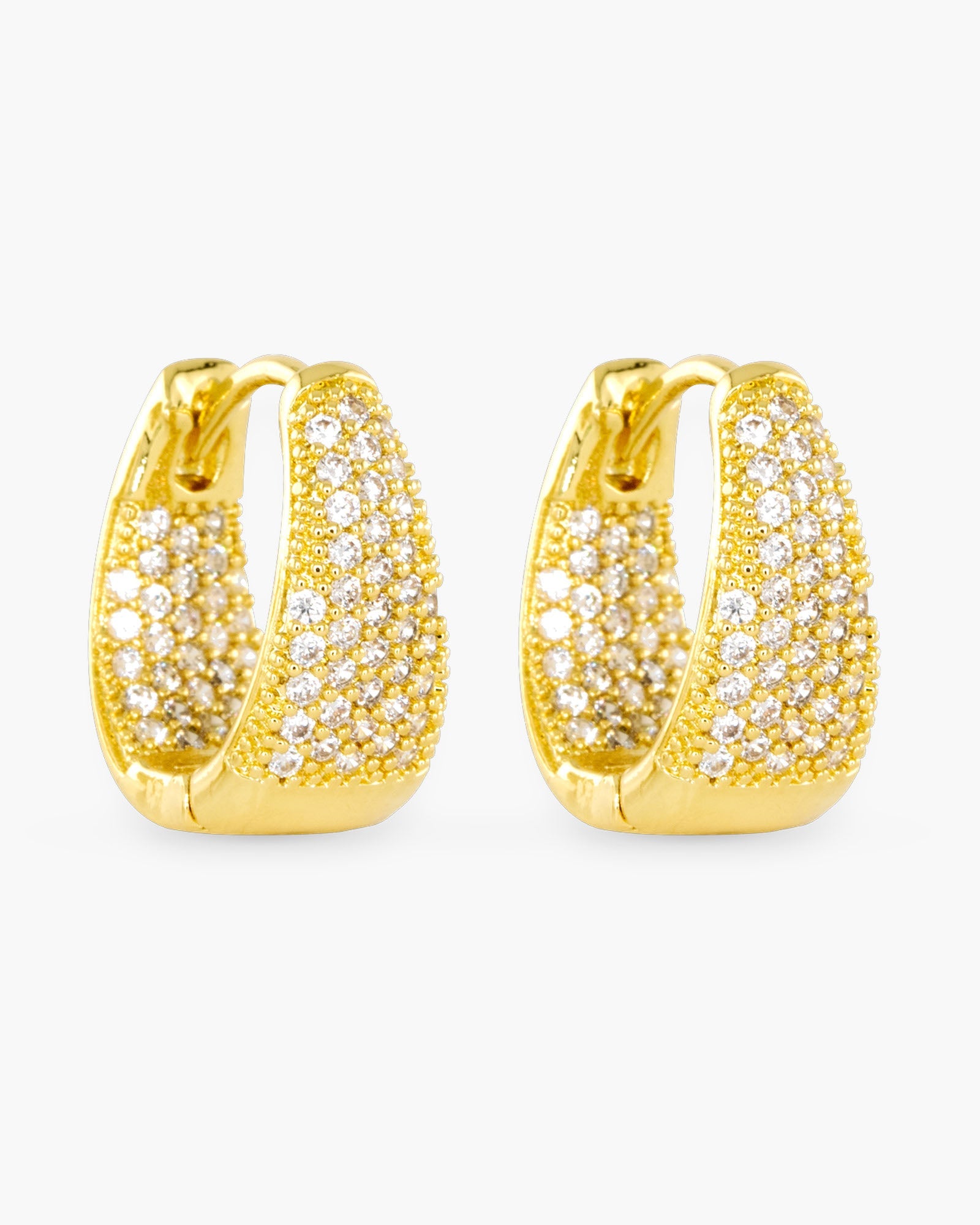 Pave Hoop Earring - Gold