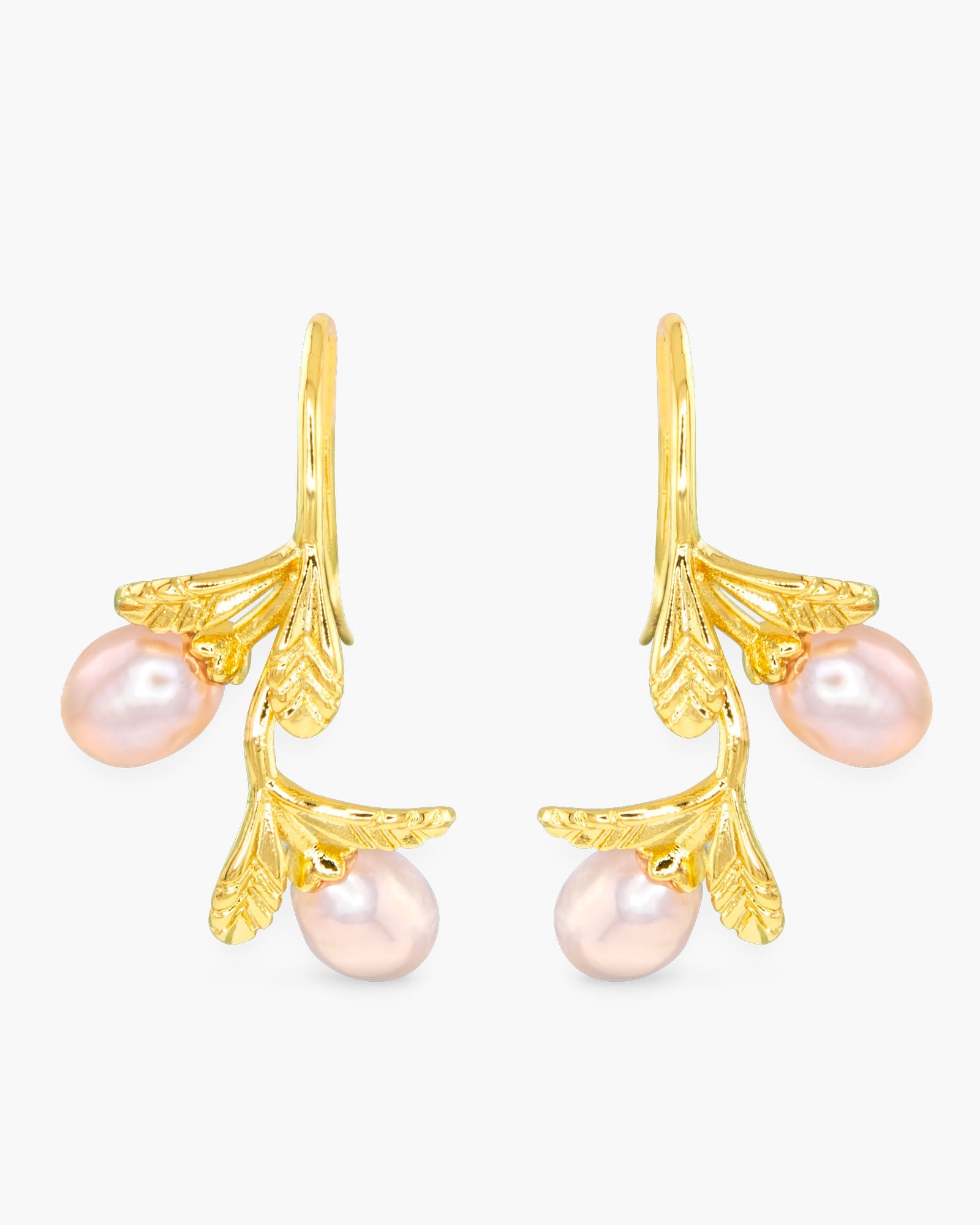 Pearl Floral Earring - Gold